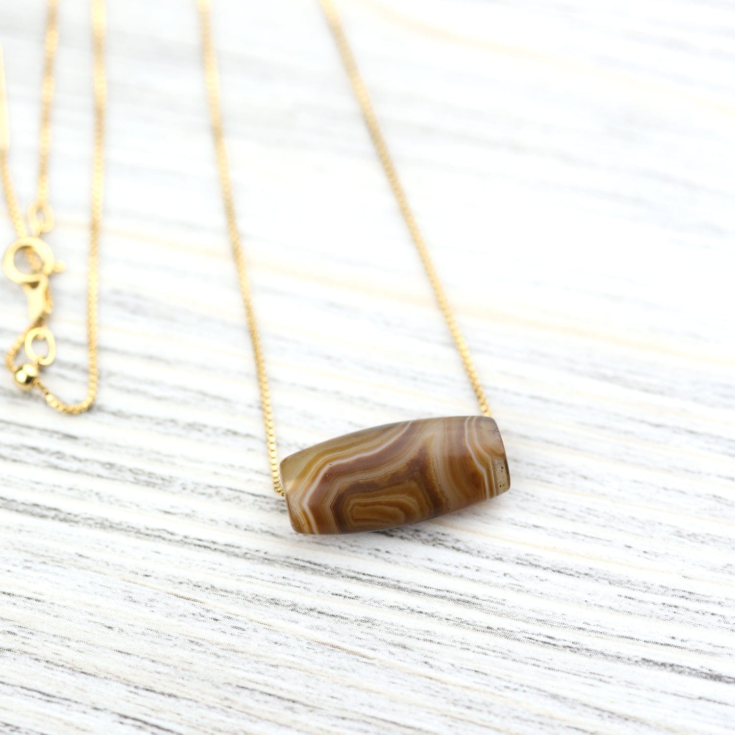 Ancient Agate Jewelry - Natural Stone Pendant Necklace for Women | Timeless Spiritual Healing Gemstone Gift for Meditation & Energy Balancing