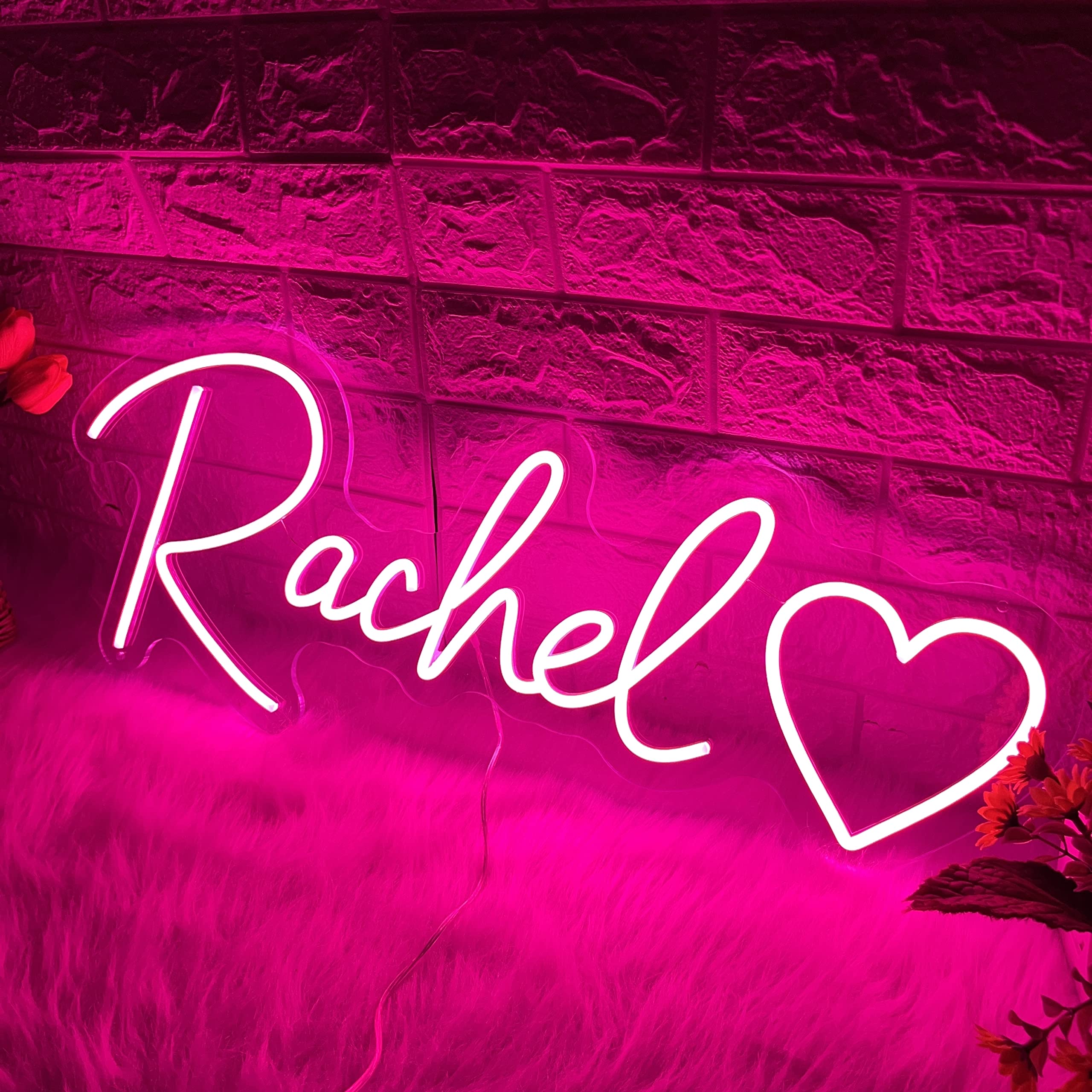 Custom Neon Signs for Wall Decor - Personalized Large Pink LED Neon Lights for Bedroom, Wedding & Birthday Party - Women's Home Decor | Perfect for Bedroom Aesthetic, Wedding Backdrop & Party Decorations