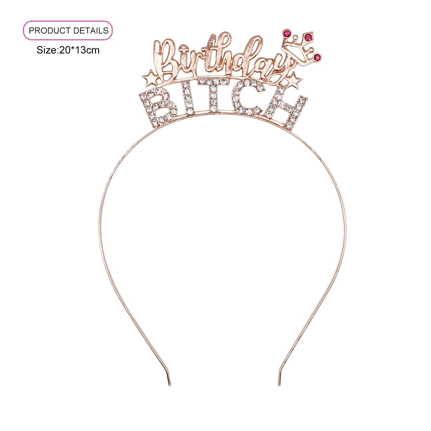 ALLY-MAGIC Birthday Crowns for Women - Rhinestone Princess Tiara & 