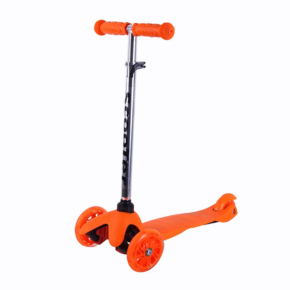Adjustable Height 3-Wheel Kick Scooter for Kids Ages 5-14 | Wide Deck with Glider Wheels & T-Bar Handle | Home Gym Fitness Equipment for Children | Perfect for Outdoor Play, Commuting & Backyard Exercise
