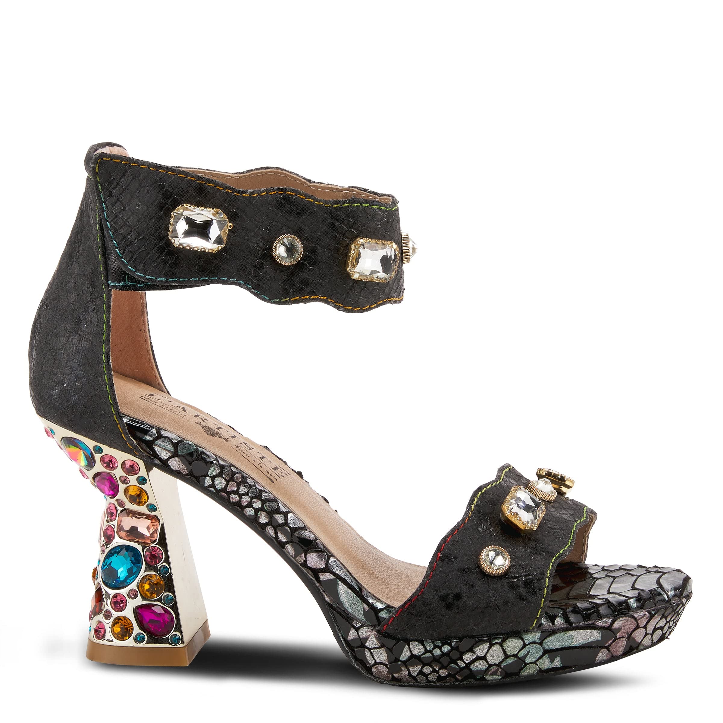 L'Artiste by Spring Step Women's Jewel Sandals - Comfortable Boho Chic Leather Sandals for Summer, Beach & Casual Outings