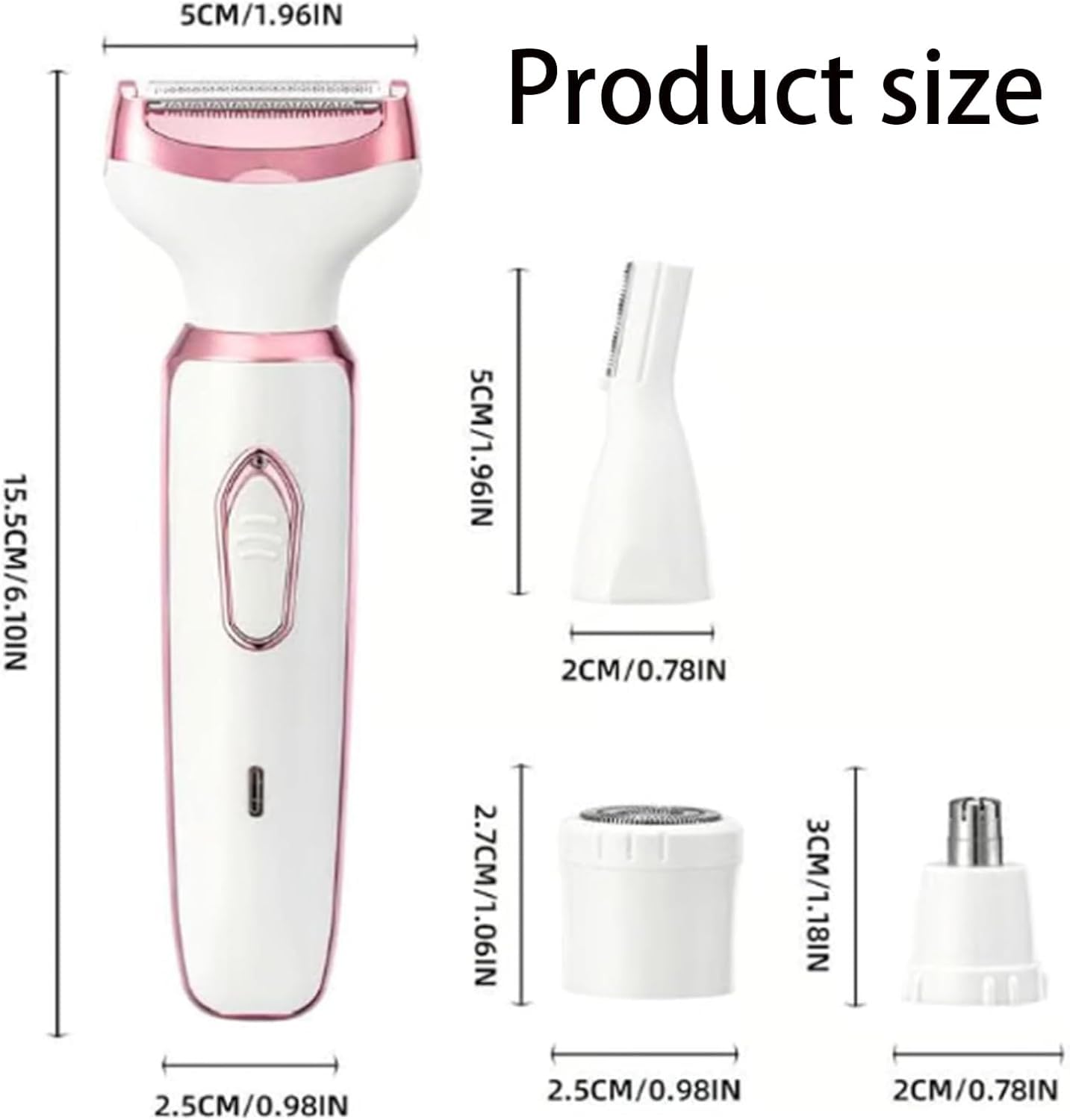 Taletseten 4-in-1 Electric Shaver for Women - Waterproof Lady Shaver with Comfort Grip & Variable Speed - Perfect for Legs, Underarms, Bikini Line & Full Body Hair Removal at Home or Travel