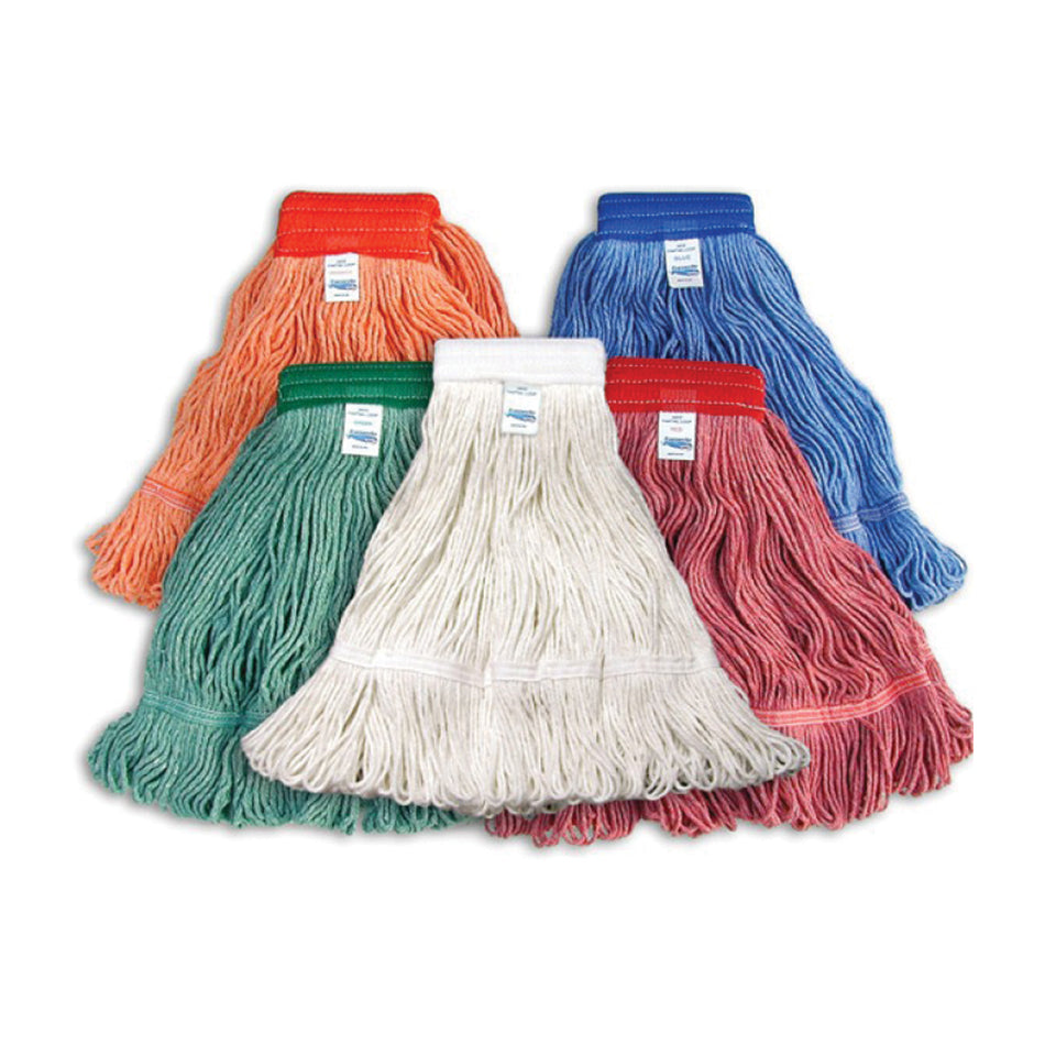 16oz Wet Mop with Cut End and 5 Band - Heavy Duty Cleaning Mop for Floors, Tiles, and Hard Surfaces - Perfect for Home, Kitchen, and Commercial Use (1 Pack)