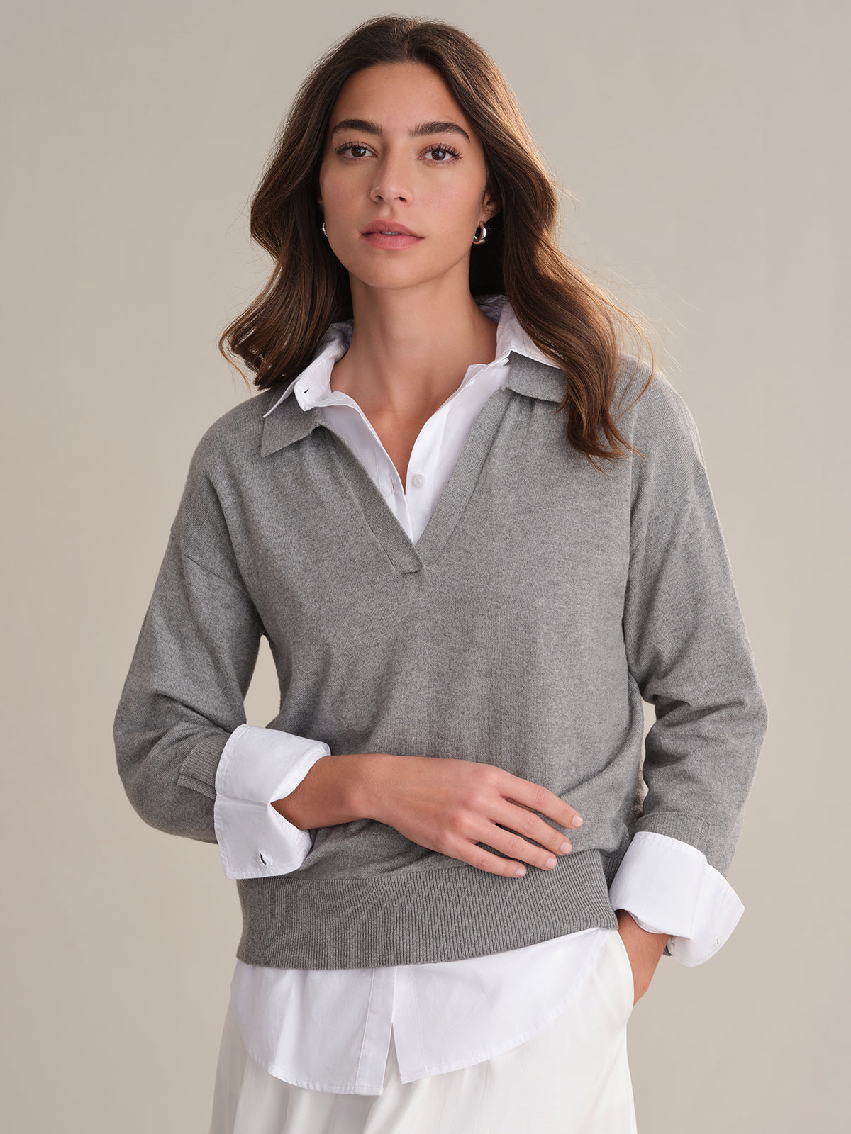Women's V-Neck Cotton Pullover Sweater - Soft & Comfortable Casual Knit Top for Everyday Wear | Perfect for Office, Outings & Layering