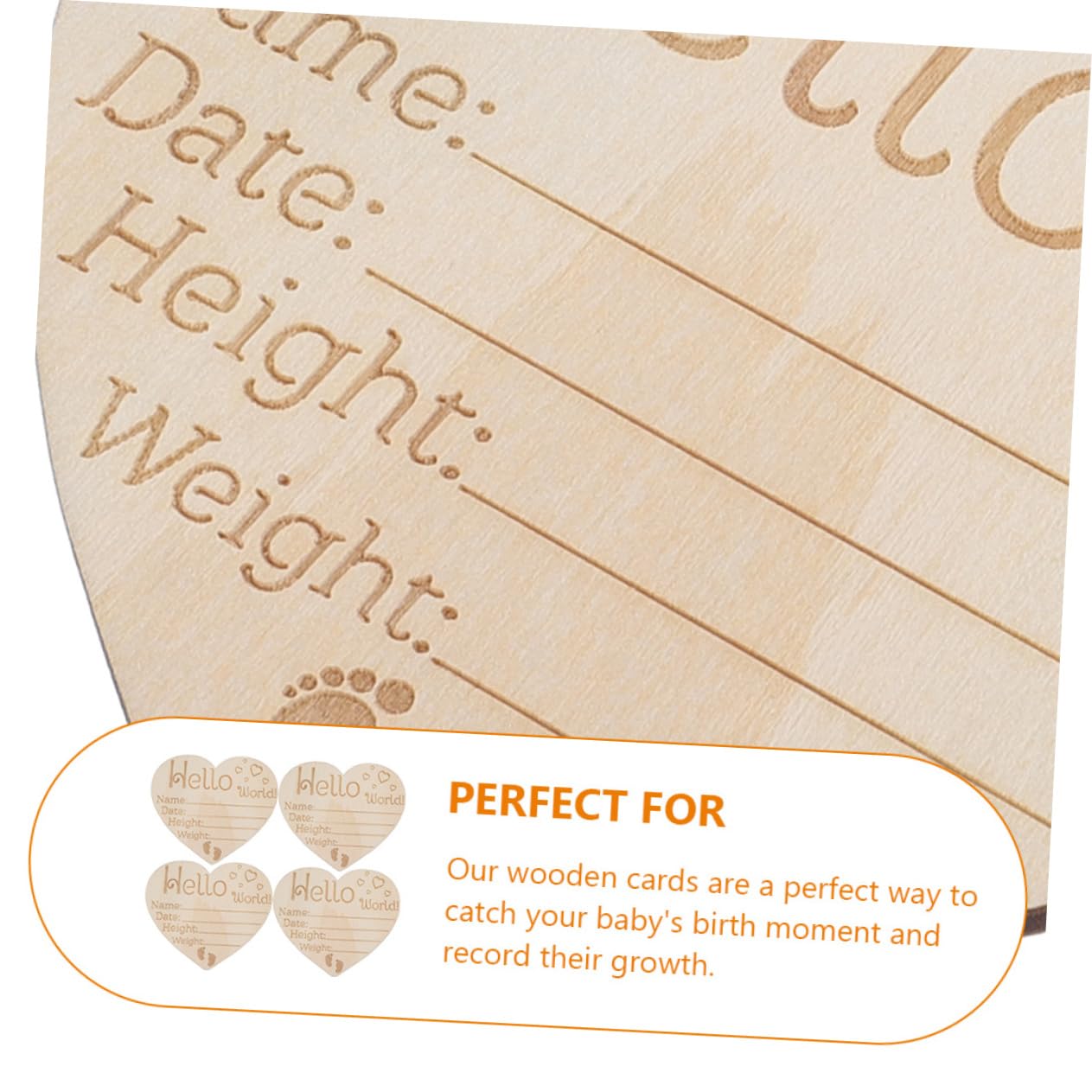 BIUDECO 4-Piece Newborn Baby Name Sign Set - Wooden Birth Announcement & Photography Decor for Nursery, Baby Shower, and Gender Reveal Party