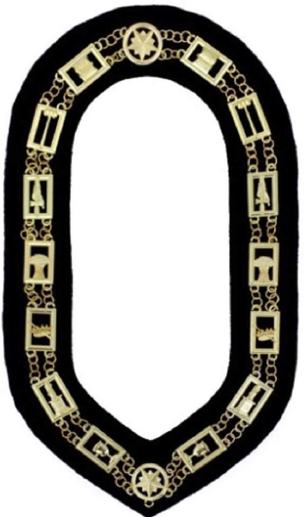 OES Regalia Chain Dog Collar - Premium Gold & Silver on Black Leather - Adjustable & Stylish Pet Accessory for Small to Large Dogs - Perfect for Walks, Training & Fashion