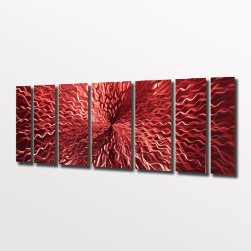 Modern Abstract Metal Wall Sculpture - Rhythmic Energy Red Contemporary Artwork for Home & Office Decor | Perfect for Living Room, Bedroom or Entryway
