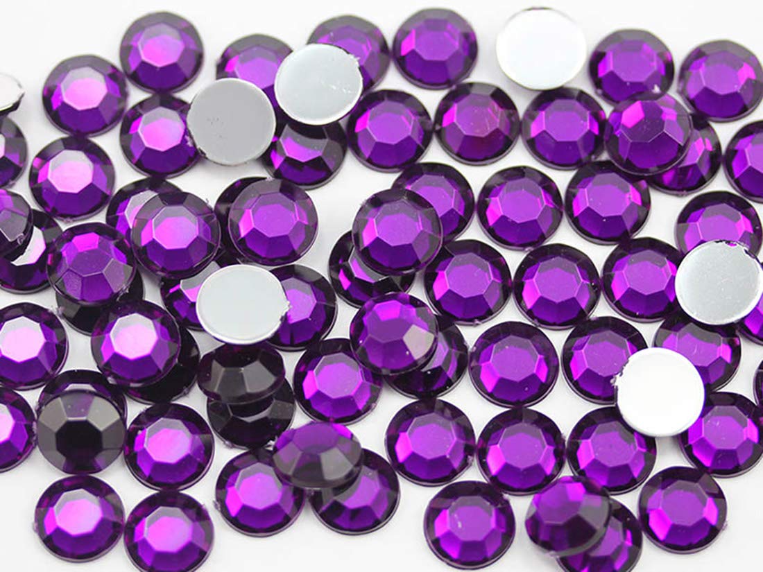 Allstarco 1000PCS 4.5mm SS20 Purple Amethyst Acrylic Flat Back Rhinestones - Premium Plastic Gems for Jewelry Making, Face Painting, Card Making, Nail Art & DIY Crafts - Perfect for Costumes, Wedding Decor & Scrapbooking