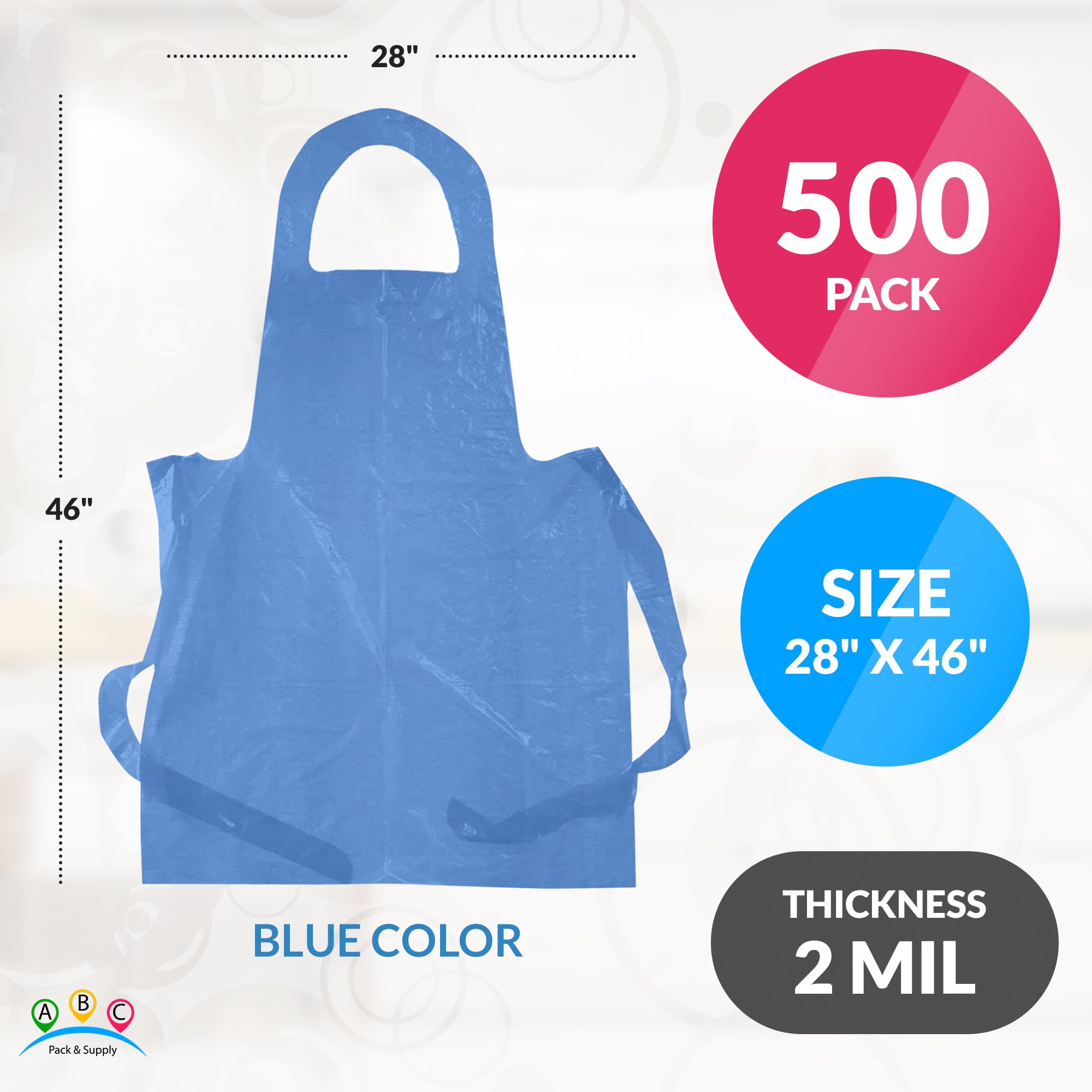 ABC PACK & SUPPLY Disposable Plastic Aprons for Adults, 28