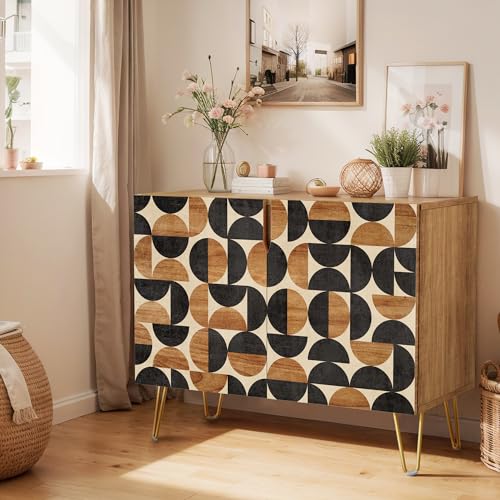 Brown & Blue Retro Polygon Pattern