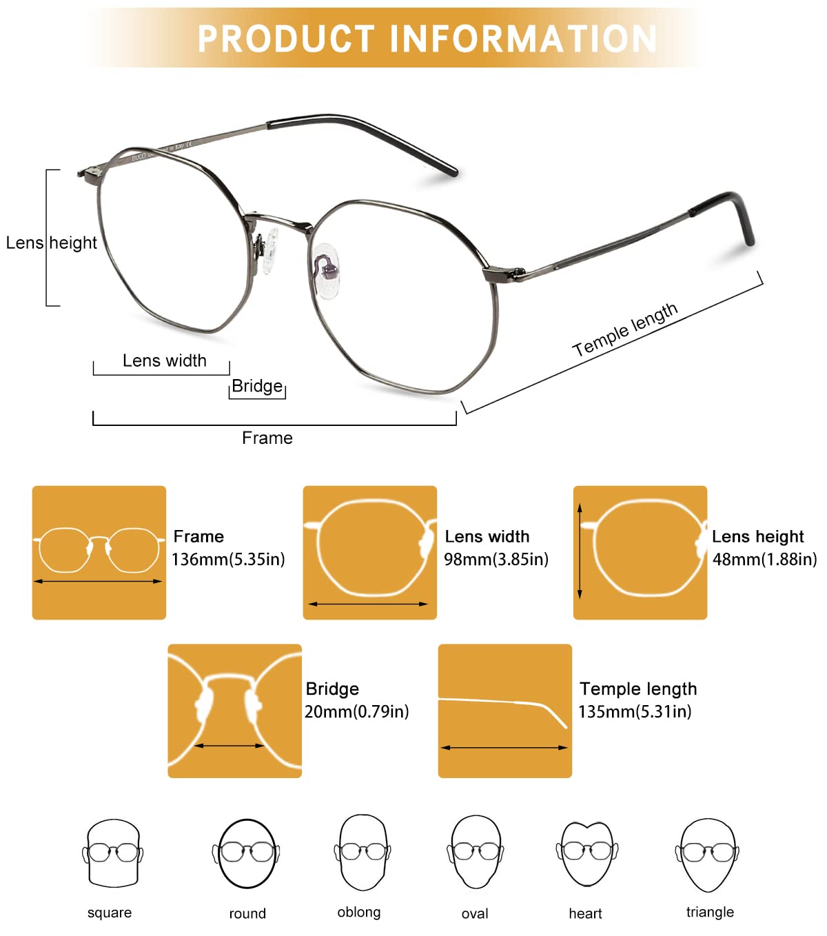 DUCO Blue Light Blocking Glasses for Women & Men - Gaming & Work