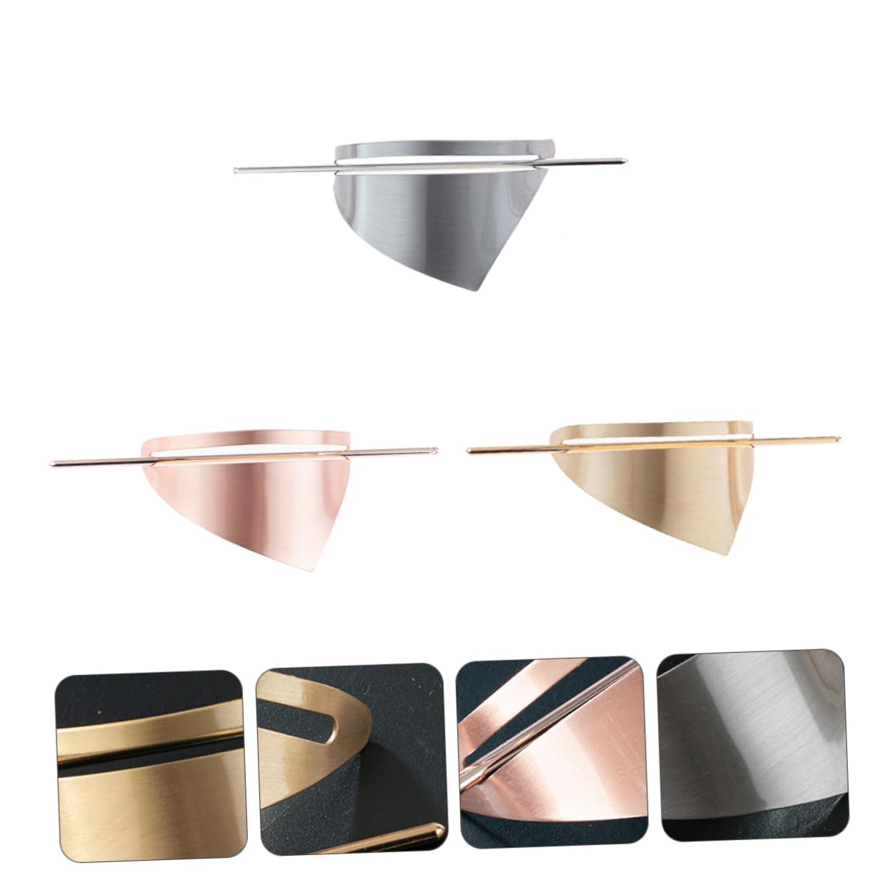 POPETPOP 3-Piece Metal Hairpin Set for Women - Elegant Hair Clips for Banquet, Party & Special Occasions - Perfect for Weddings, Proms and Formal Events