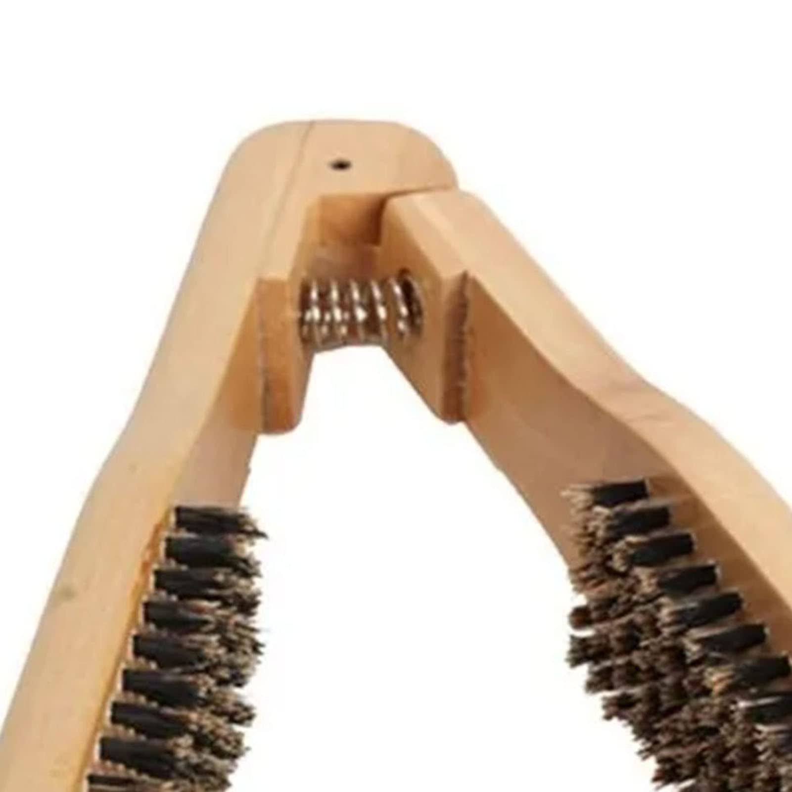 Double-Sided Wooden Hair Straightener Brush - Professional Salon Clamp Styling Tool for Smooth & Shiny Hair at Home or Salon