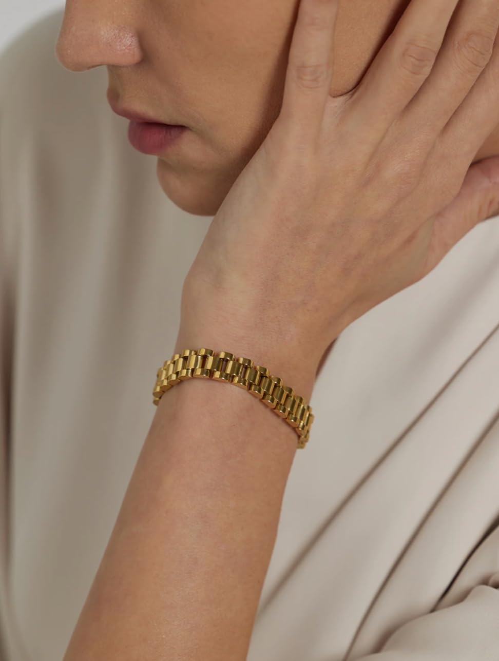 Yowivon Adjustable Gold Bangles for Women - Open Cuff Bracelet Set, Minimalist Chunky Statement Jewelry | Perfect for Parties, Weddings & Everyday Fashion Accessories | Great Gift Idea for Her