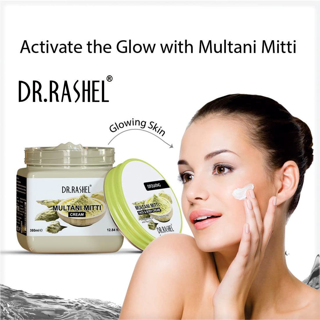 DR.RASHEL Multani Mitti Face Cream for Women & Men - 380ml | All Skin Types | Deep Hydration, Moisturizing & Nourishing | Vegan & Paraben-Free | Soft, Healthy & Repaired Skin | Perfect for Daily Skincare Routine & Dry Skin Relief
