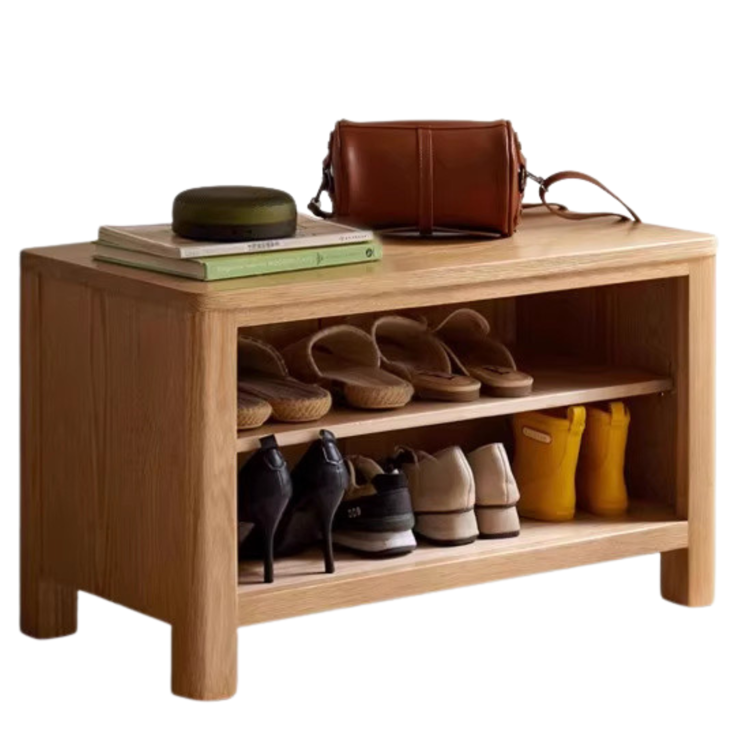 32.3x14.2x16.5 inch / 82x36x42 сm / Natural Wood Color / Shoe changing stool