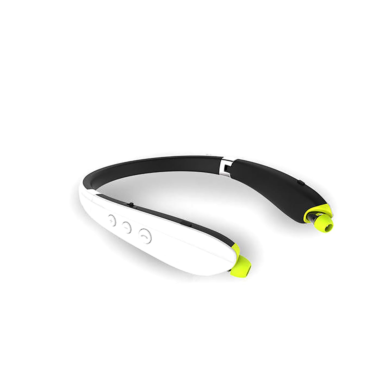 Wireless Bluetooth Neckband Headphones with Noise Cancelling, Magnetic Design, Retractable & Foldable - Perfect for Running, Gym, Workout & Travel (White)
