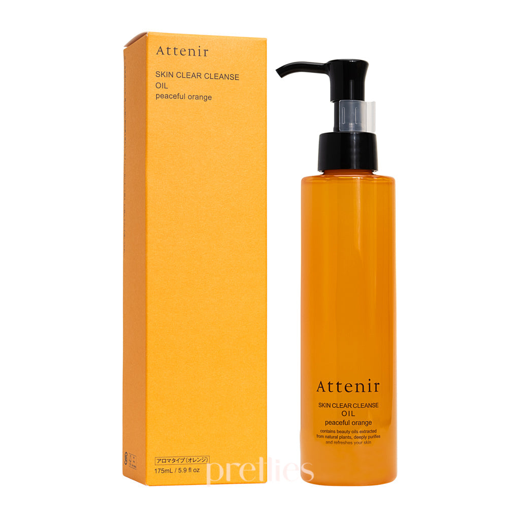 Attenir Skin Clear Cleanse Oil (Peaceful Orange) 175ml - Japanese Facial Cleansing Oil for Acne-Prone & Sensitive Skin - Gentle Makeup Remover & Deep Pore Cleanser - Perfect for Daily Skincare Routine & Travel