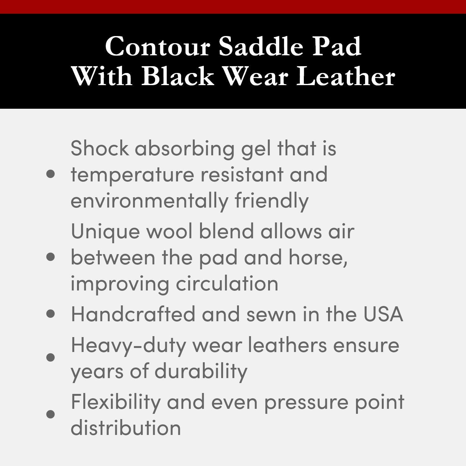 Impact Gel Contour Saddle Pad - Shock Absorbing Horse Riding Pad for Comfort & Performance | Trail Riding, Dressage & Equestrian Sports