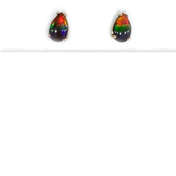 14K Gold Ammolite Earrings for Women – Genuine Ammolite Stone Dangle Earrings – Elegant Handmade Jewelry Gift for Birthday, Anniversary & Special Occasions
