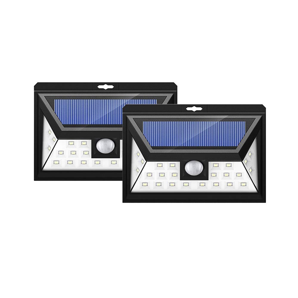 24 LED Solar Powered Outdoor Motion Sensor Lights - IP65 Waterproof Security Lighting for Garden, Fence, Patio, Garage (2 Pack) - Perfect for Pathway Illumination & Home Safety