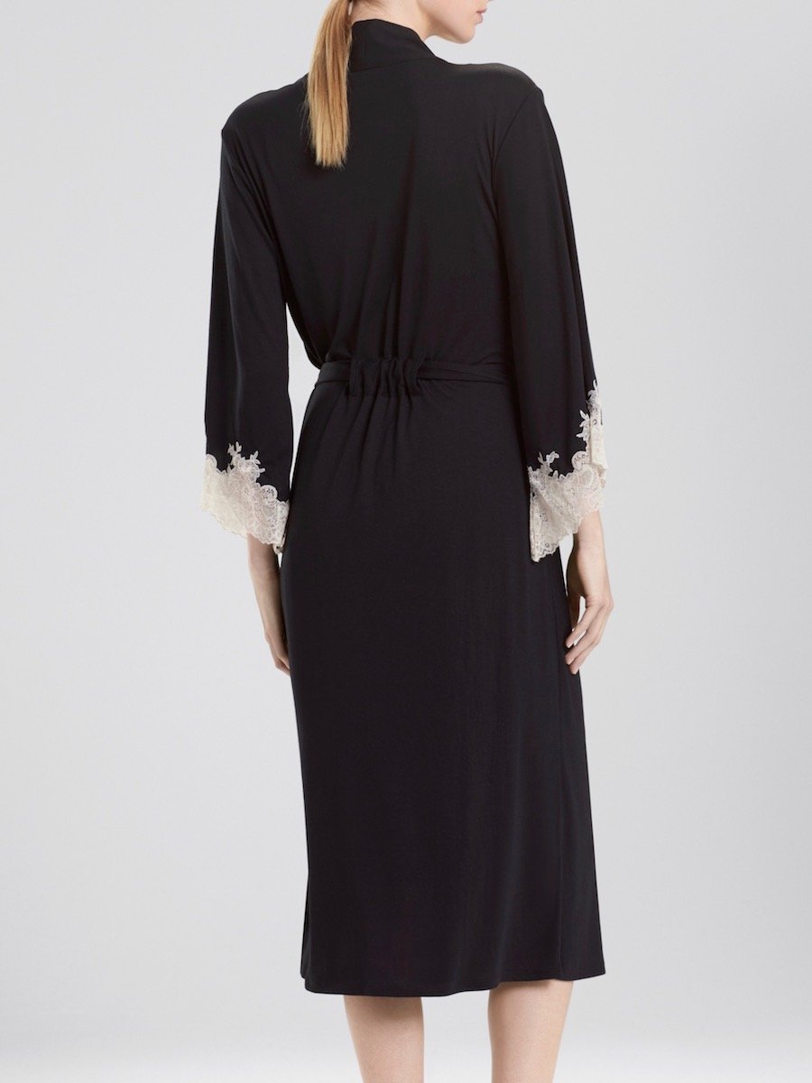Natori Luxe Shangri-La Long Robe - Women's Soft Silk Kimono Robe for Spa, Bridal, and Loungewear - Elegant Homewear & Gift Idea