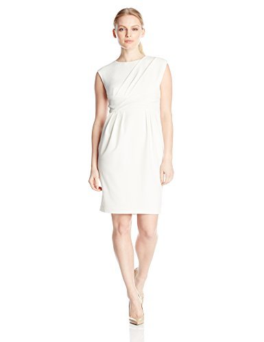 Adrianna Papell Women's Petite Pleated Side Swag Sheath Dress - Elegant Formal Cocktail Dress for Weddings, Parties & Special Occasions