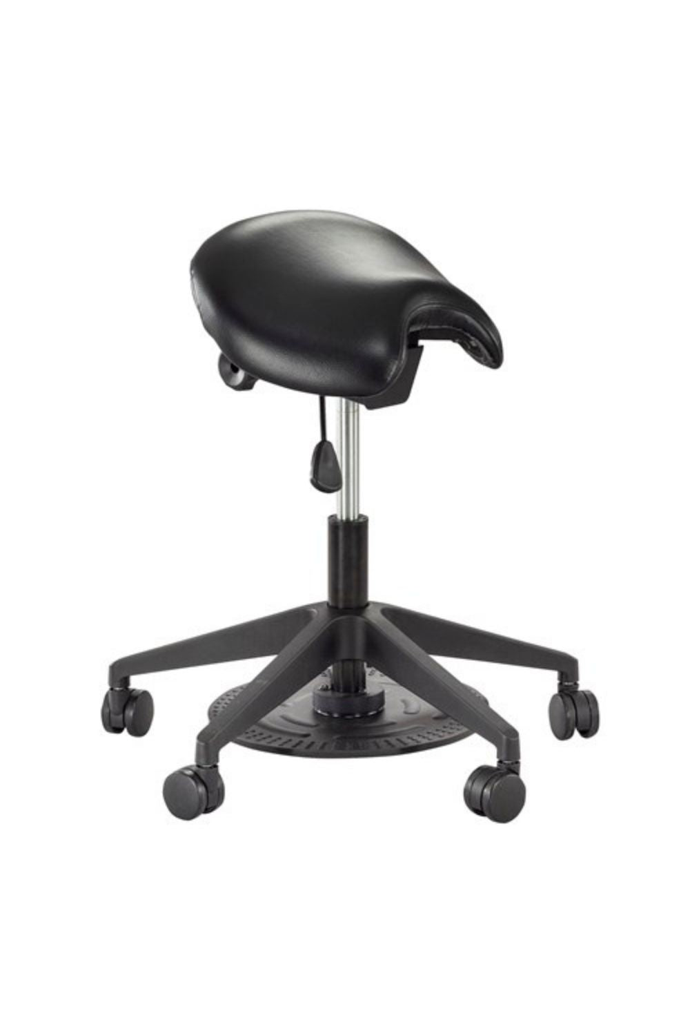 Safco 3438BL Vinyl Lab Stool - Adjustable Saddle Seat for Laboratories, Classrooms & Workstations | Ergonomic Design for Comfort & Support