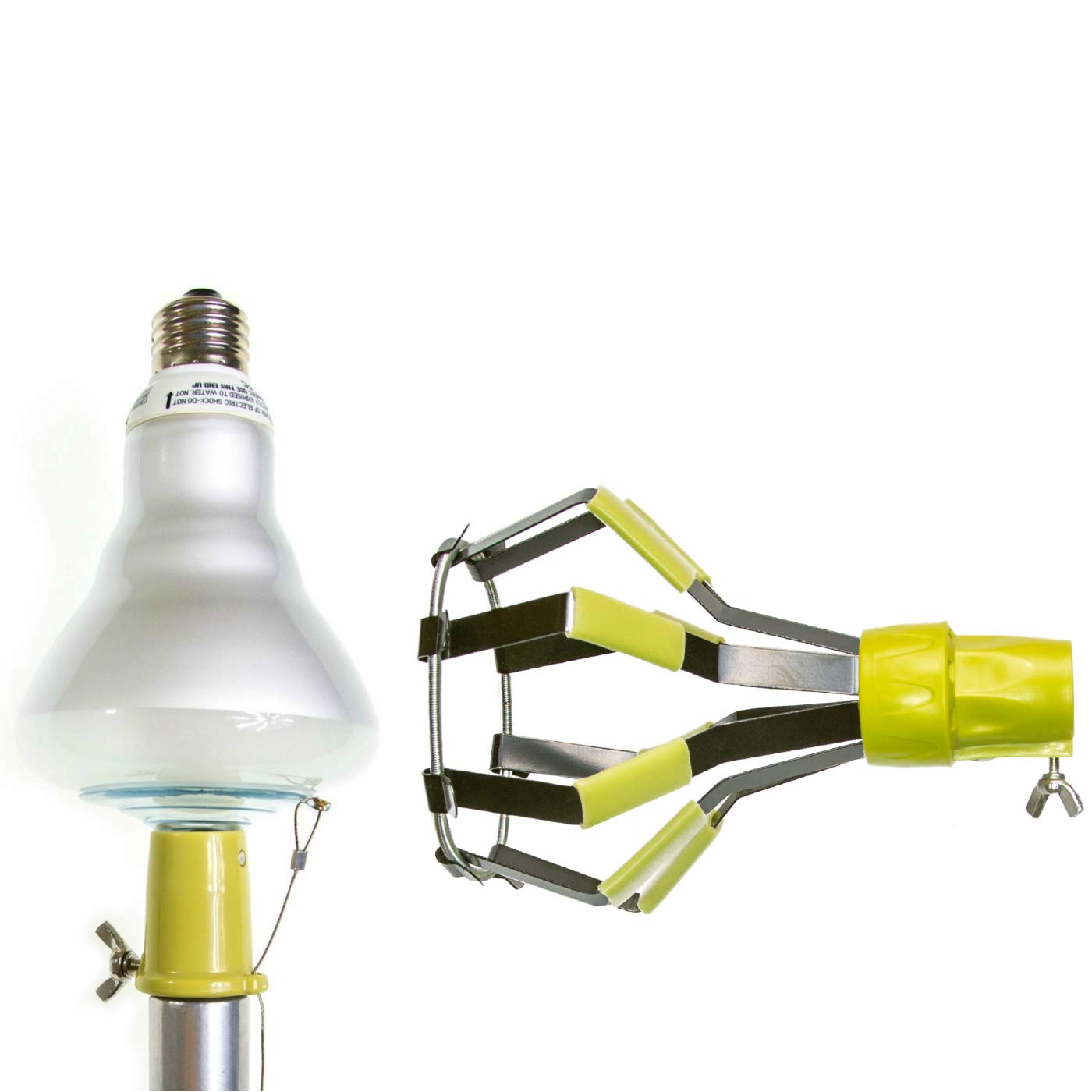 DOCA Heavy Duty Telescoping Light Bulb Changer Pole with Suction Cup & Cage Head - Extends 7-30 Ft for High Ceilings, Recessed Lights & Outdoor Flood Lights - Perfect for Home, Warehouse & Commercial Lighting Maintenance