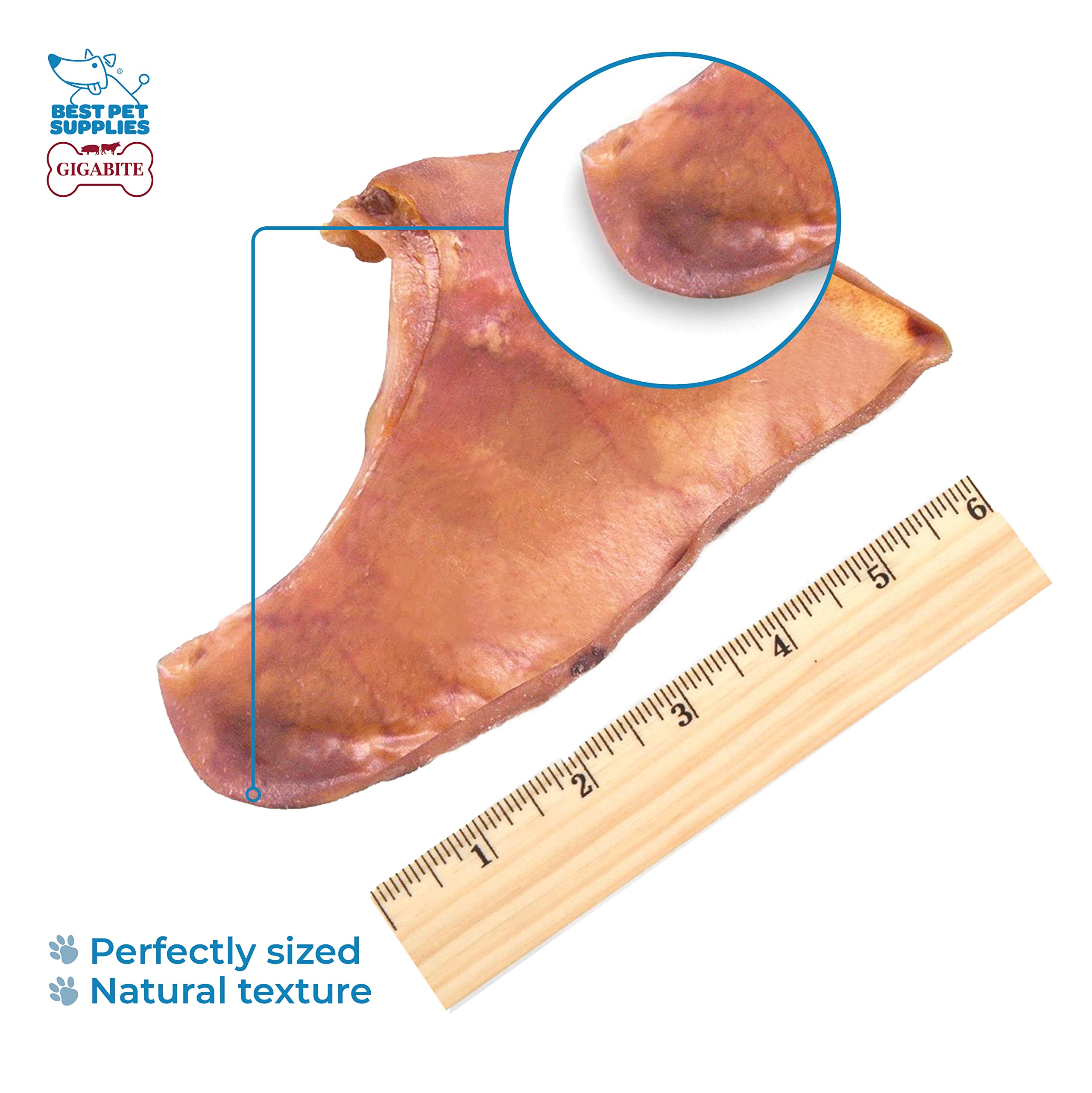 Premium Roasted Pig Ears for Dogs - 25 Pack All-Natural Dog Chews | Safe for Puppies & Aggressive Chewers | Promotes Dental Health by Cleaning Teeth & Gums | Perfect for Training Rewards, Anxiety Relief, and Long-Lasting Chewing Satisfaction