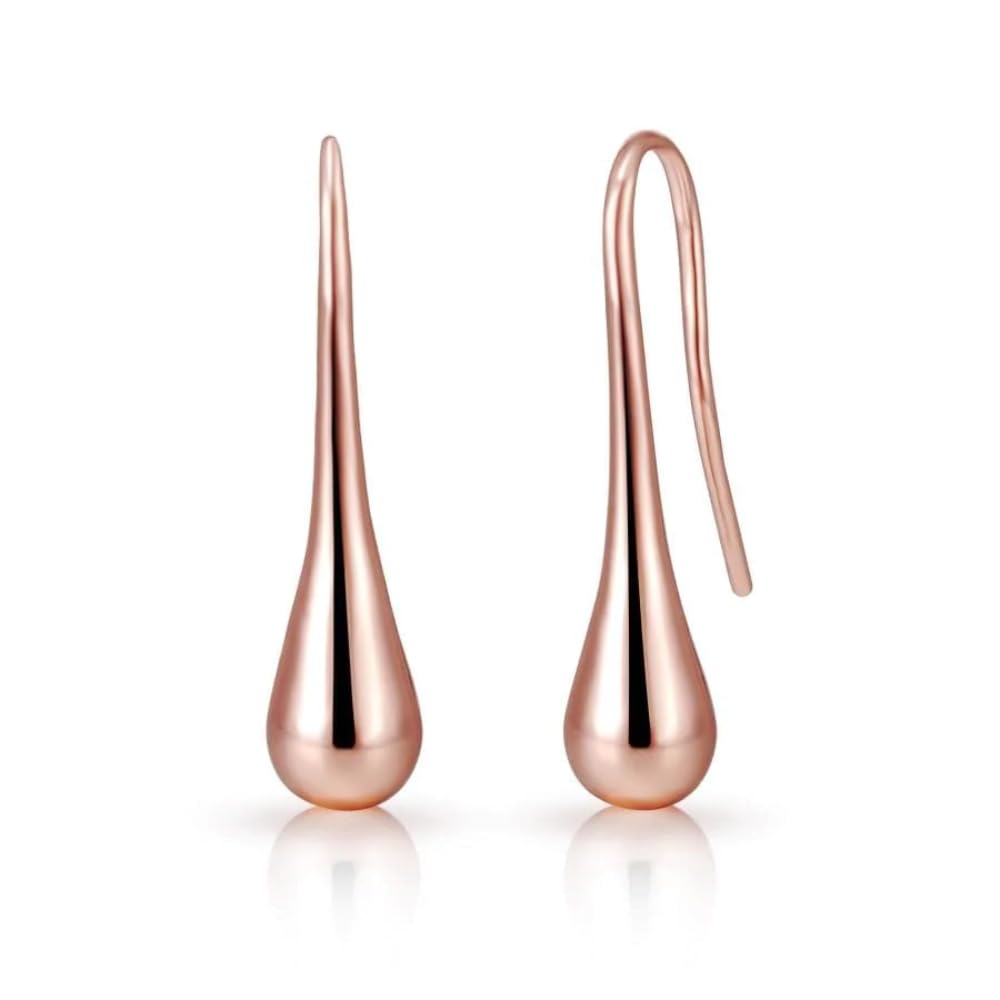 Philip Jones Rose Gold Plated Teardrop Earrings for Women - Elegant Dangle Drop Earrings for Party, Wedding & Everyday Wear