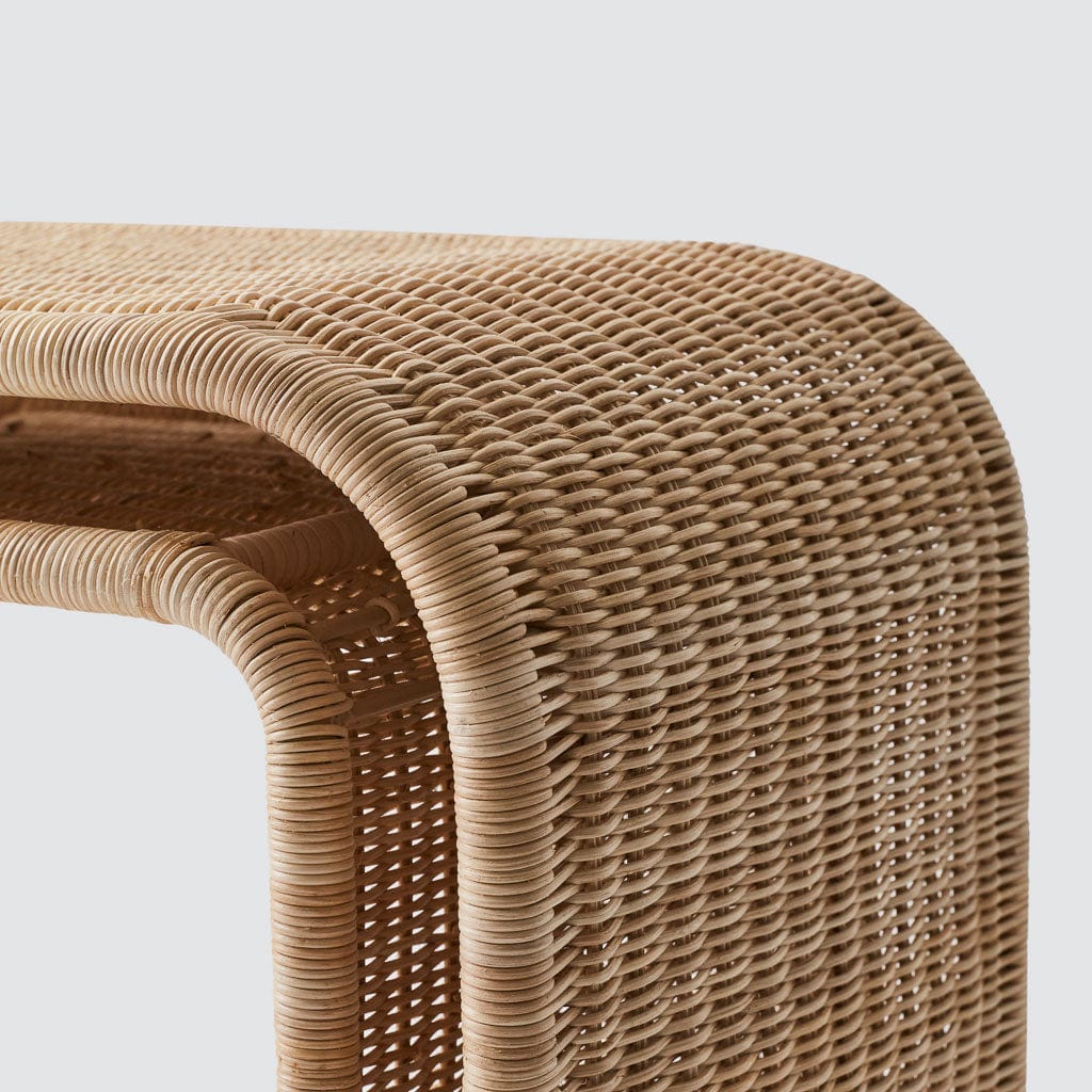 Penida Wicker Console Table - Handwoven Rattan Entryway Table with Storage Shelf | Perfect for Hallway, Living Room & Farmhouse Decor