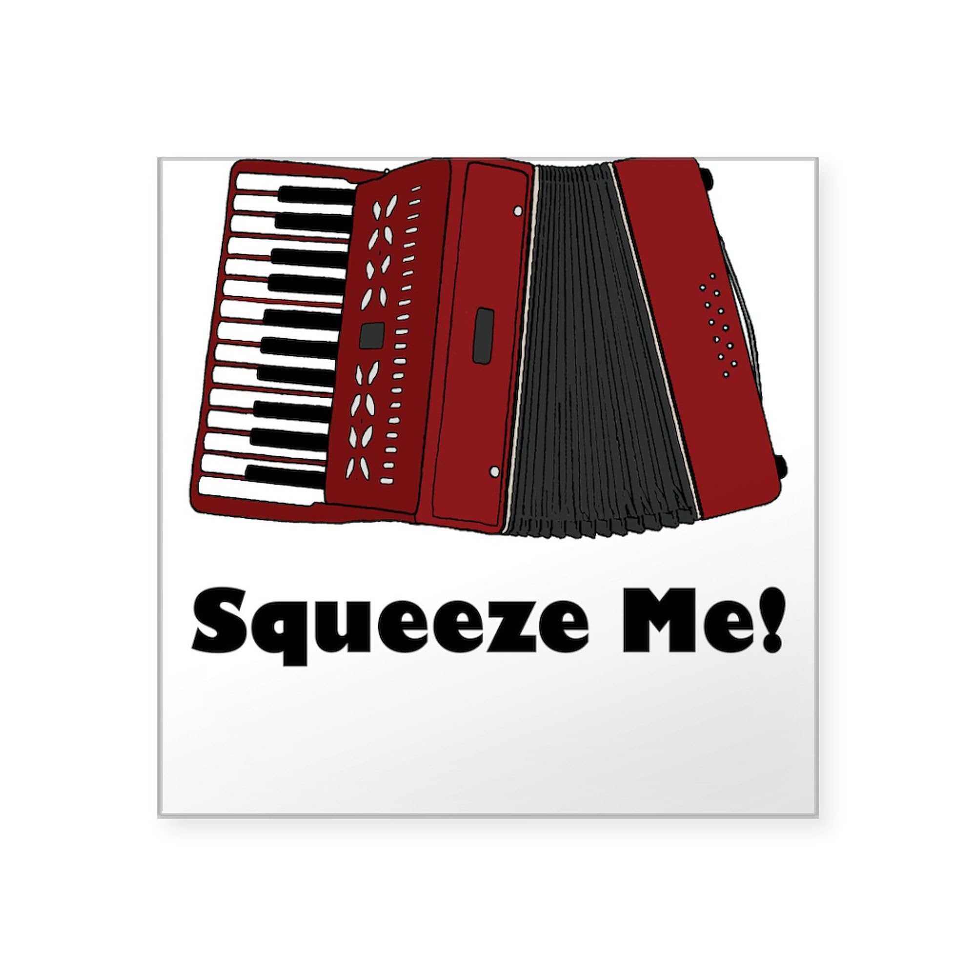 Accordion Squeeze Box Square Sticker - Durable Car Bumper Decal for Vehicles, Laptops & Windows | Music Lover Gift, Band Accessories