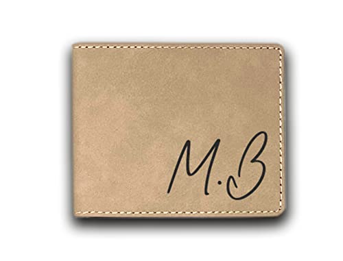 Personalized Leather Wallet for Men - Custom Engraved Gift for Dad, Husband, Grandson | Fathers Day, Anniversary & Birthday Present | RFID Blocking Slim Bifold Wallet for Everyday Use & Travel