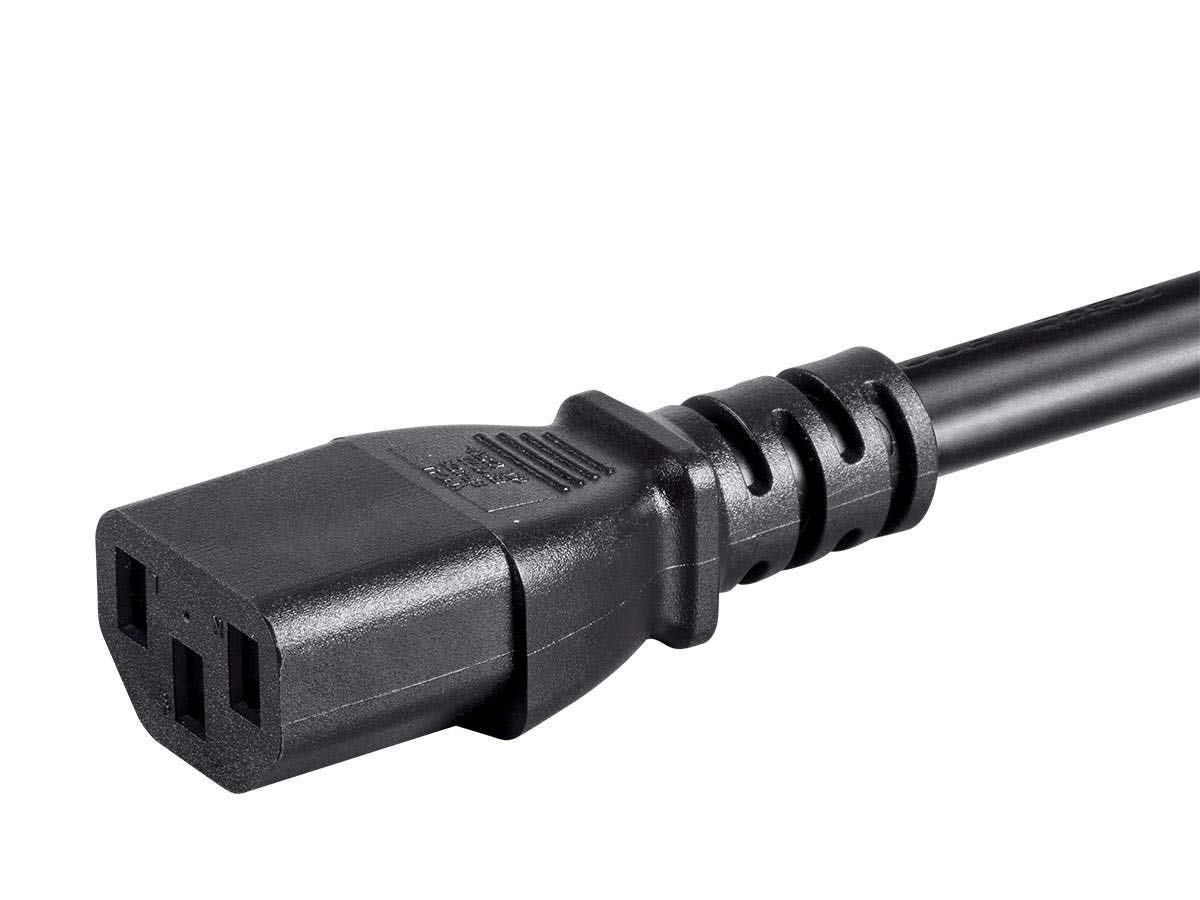 Monoprice 10ft Black 3-Prong Power Cord - IEC C20 to C13 Plug - Heavy Duty Computer Server Monitor Power Cable for Data Center PDU UPS - Perfect for Rack Mount Equipment & IT Infrastructure Setup