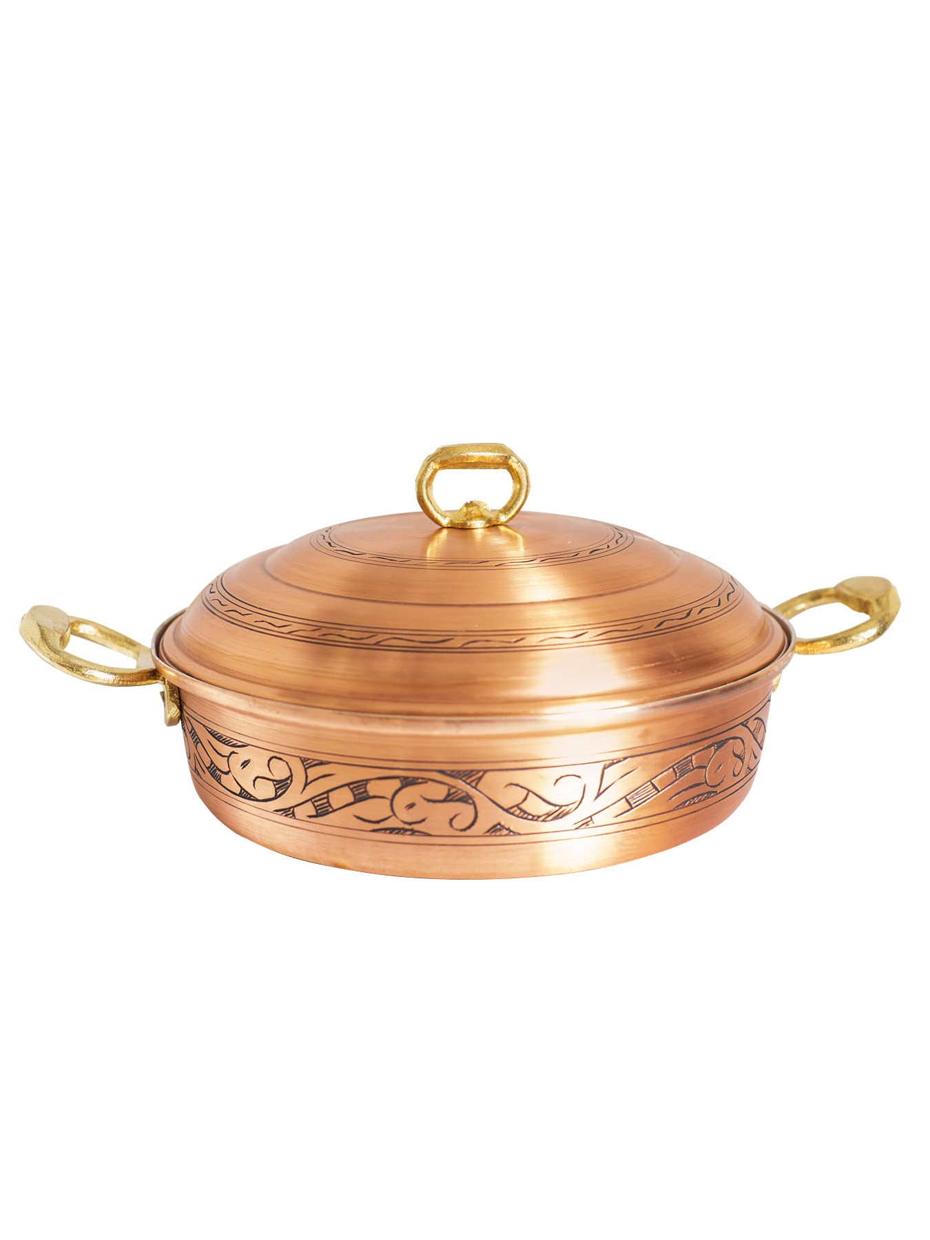 Handmade Vintage Copper Cooking Pot - 21cm Traditional Copper Cookware for Stovetop & Induction - Perfect for Soups, Stews & Gourmet Meals