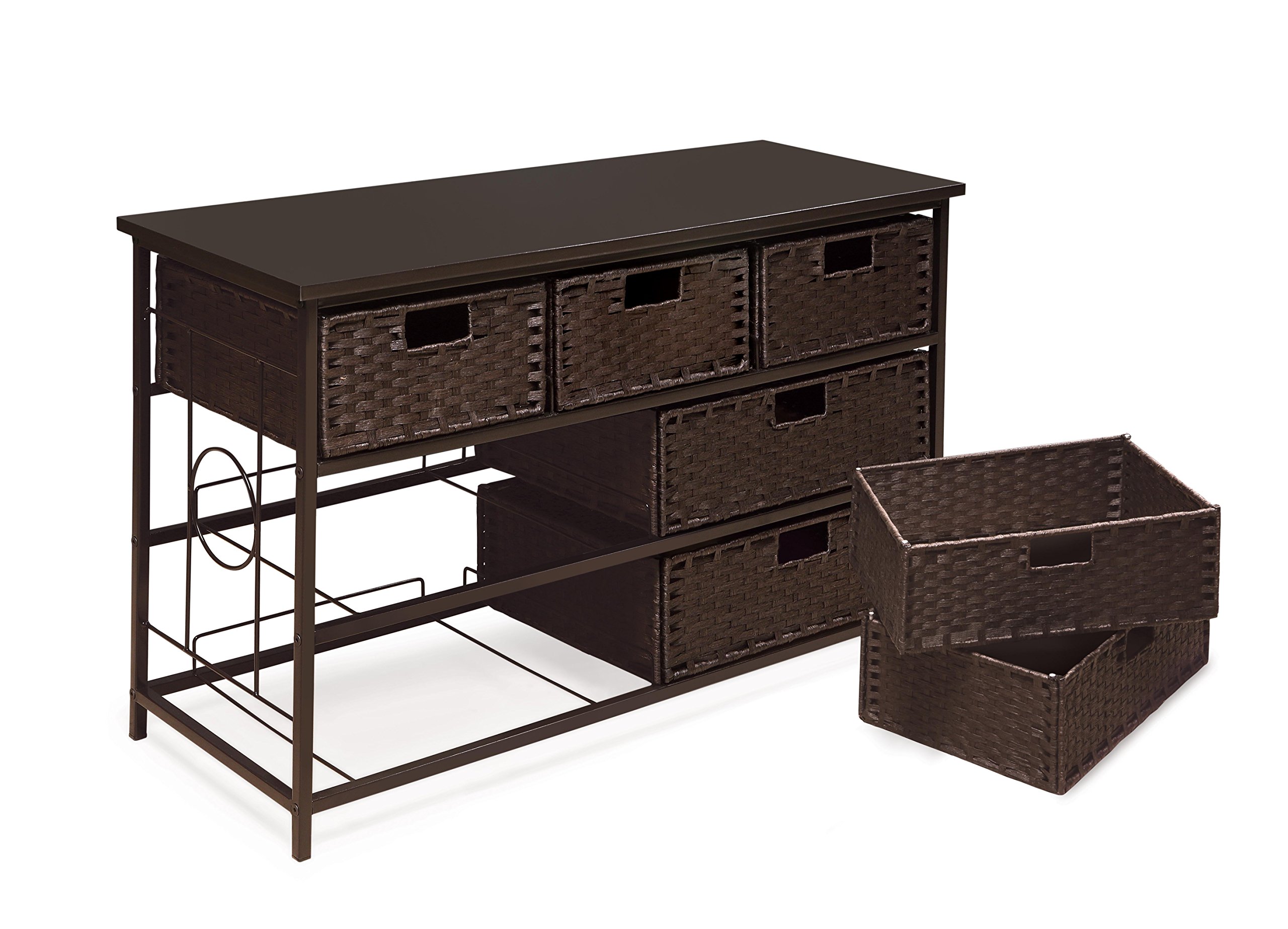 Badger Basket August Collection 7-Drawer Woven Toy Storage Organizer - Espresso Finish | Kids Room Organization, Nursery Storage & Playroom Decor
