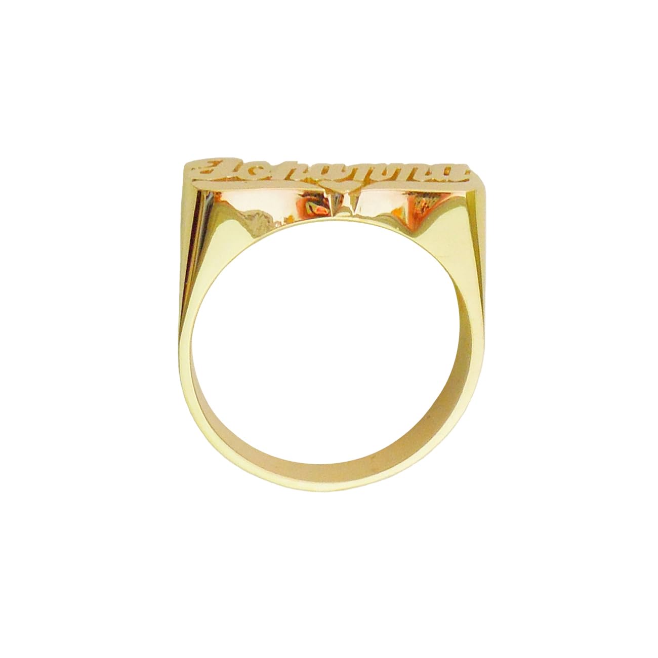 Lee 107dZ 9mm Personalized Gold Name Ring with Pave Cut - Medium Size Script Letter for Women, Perfect for Gifts, Anniversaries & Special Occasions