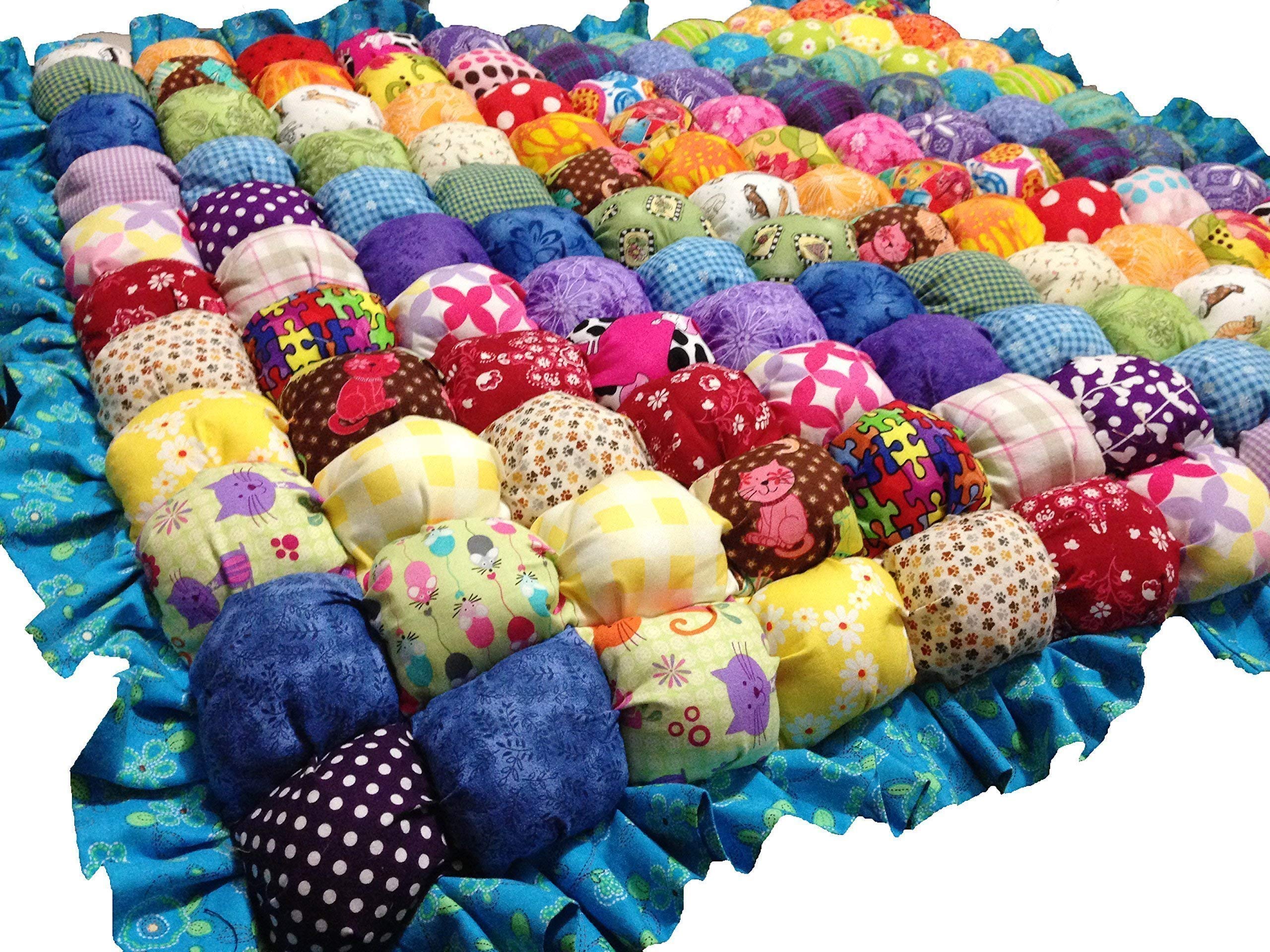 Rainbow Baby Bubble Quilt - Soft Sensory Play Mat for Tummy Time & Floor Activities | Interactive Developmental Toy for Infants & Toddlers | Perfect for Nursery, Daycare & Playroom