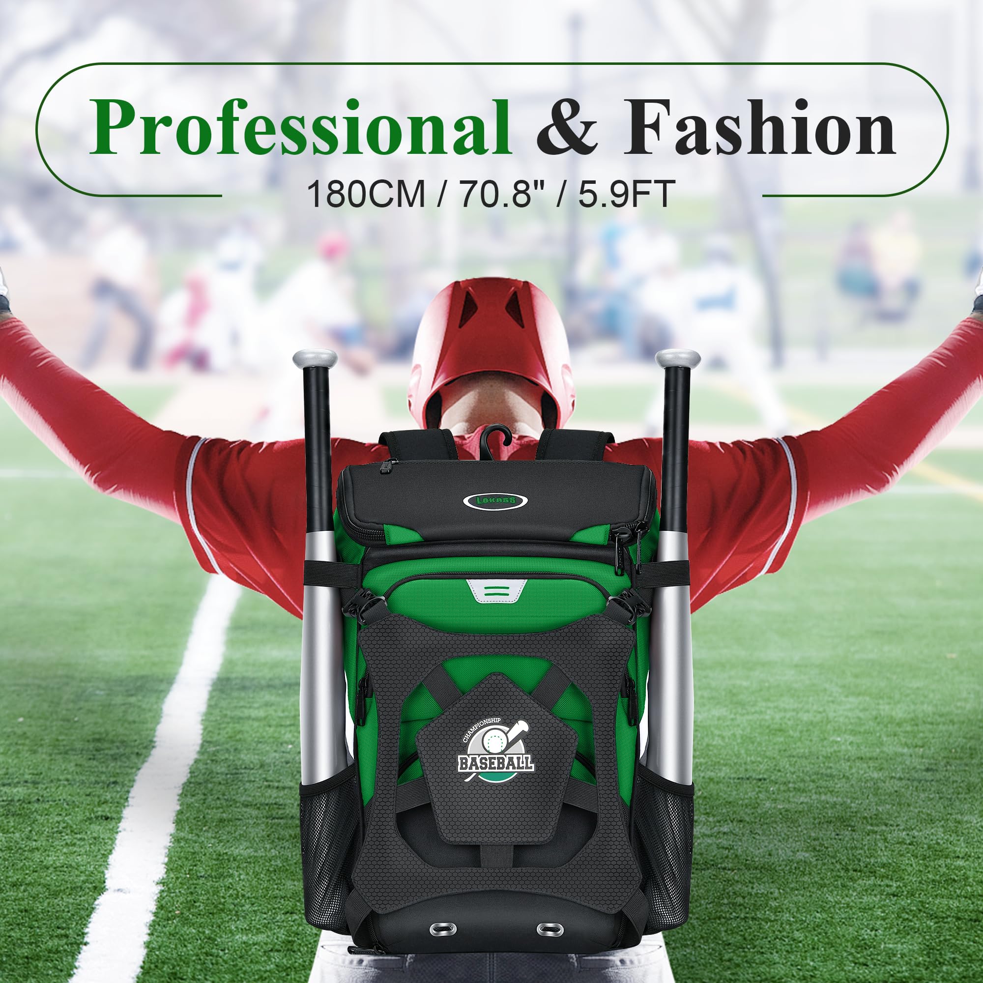 **Best Baseball Backpack for Adults & Youth – Large Capacity Lightweight Softball Bag with Shoe Compartment, Fence Hook, & Waterproof Design for T-Ball Bat, Helmet & Gloves – Perfect for Games, Practice & Travel**