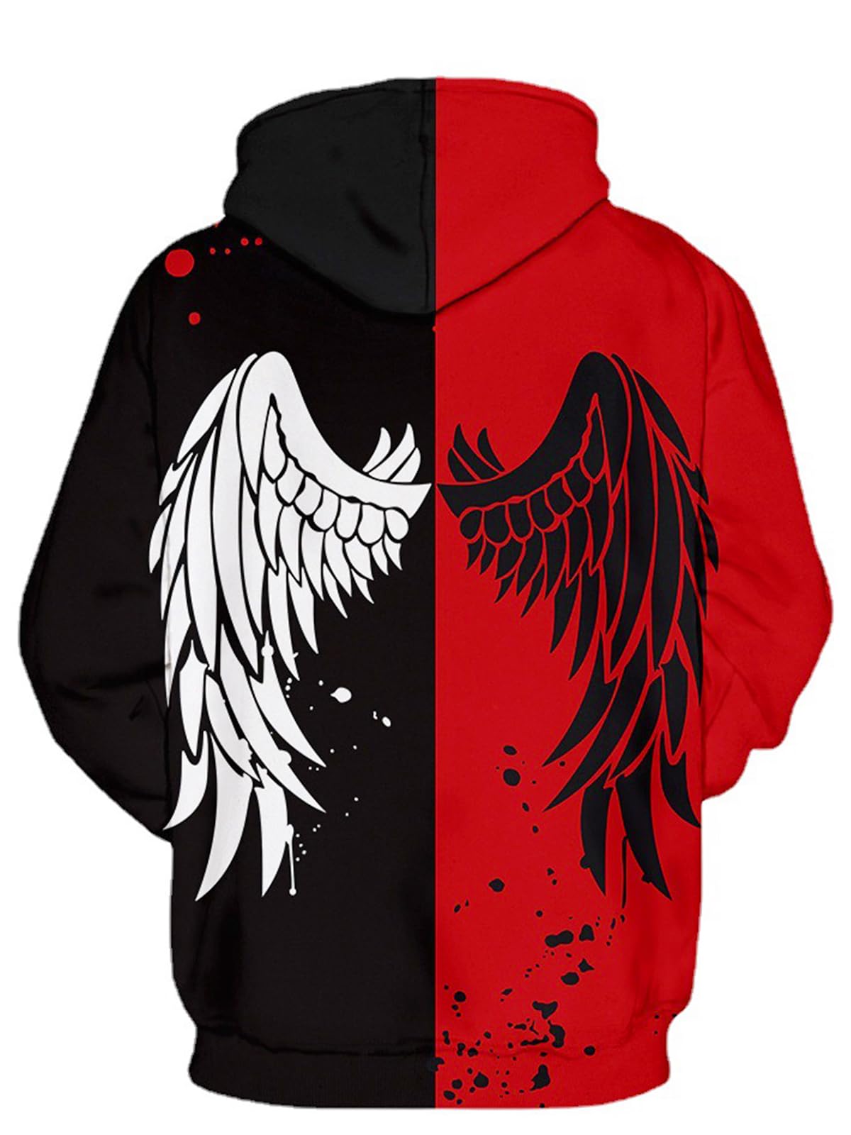 Wangstar Men's Graphic Hoodies - Cool Rapper Style Pullover Sweatshirt for Christmas Gifts (Black/Red) | Streetwear Fashion, Hip Hop Outfits & Casual Winter Wear