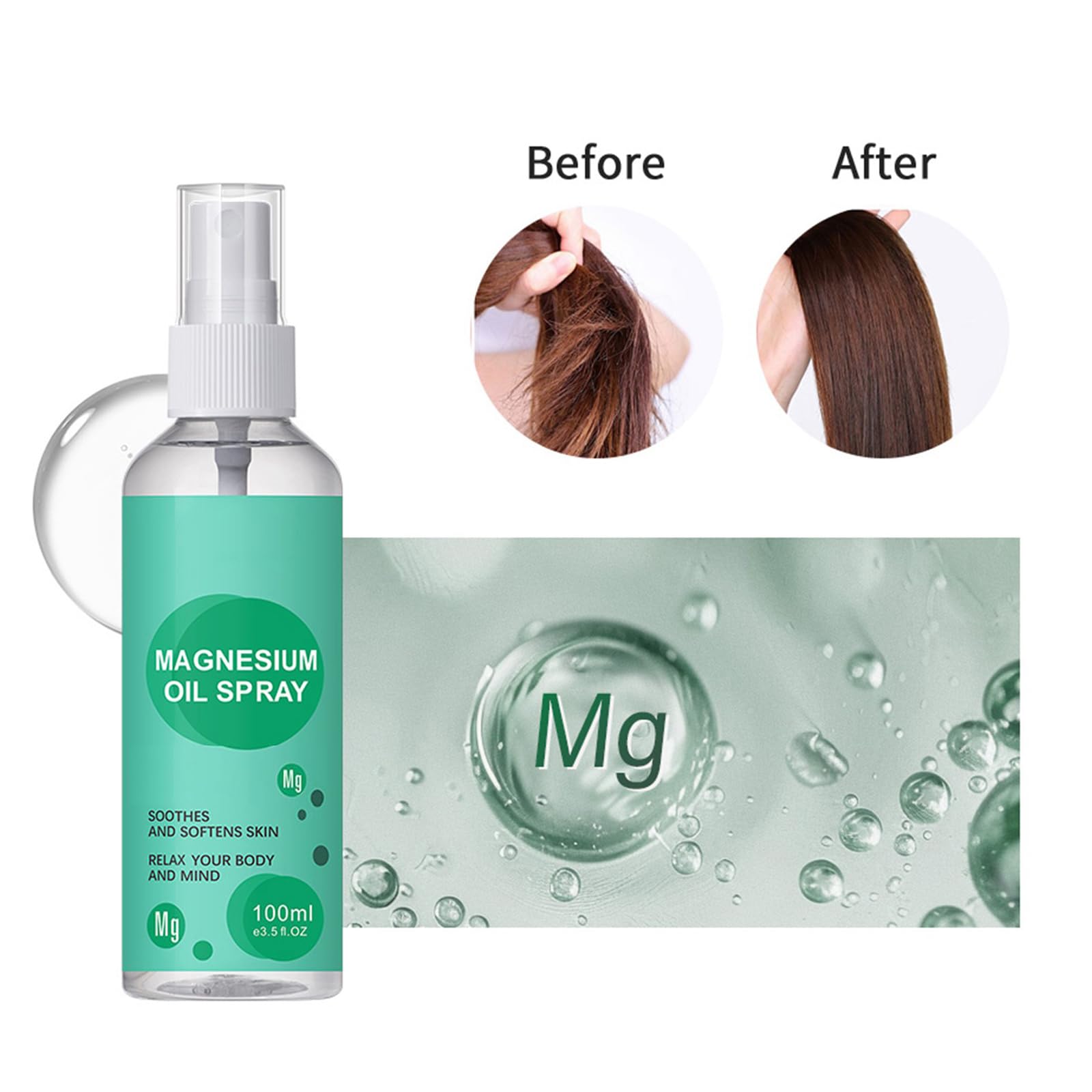 Pure Magnesium Oil Spray for Feet, Back & Knee Pain Relief - Natural Topical Magnesium Oil for Muscle Relaxation & Body Massage | Perfect for Post-Workout Recovery & Stress Relief