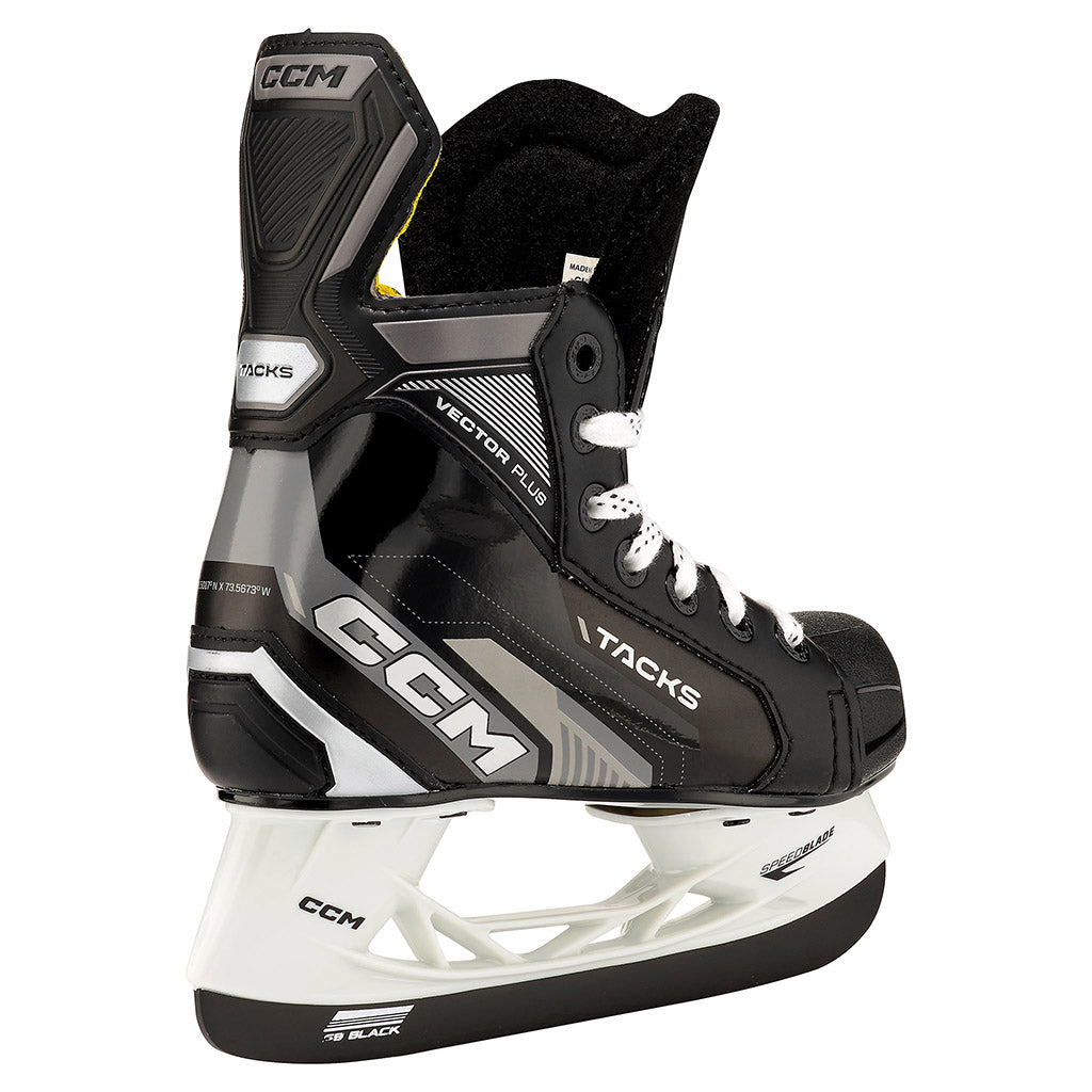CCM Tacks Vector Plus 2022 Youth Ice Hockey Skates - Lightweight Performance Skates for Kids & Teens - Perfect for Ice Rink Training & Competitive Hockey Games