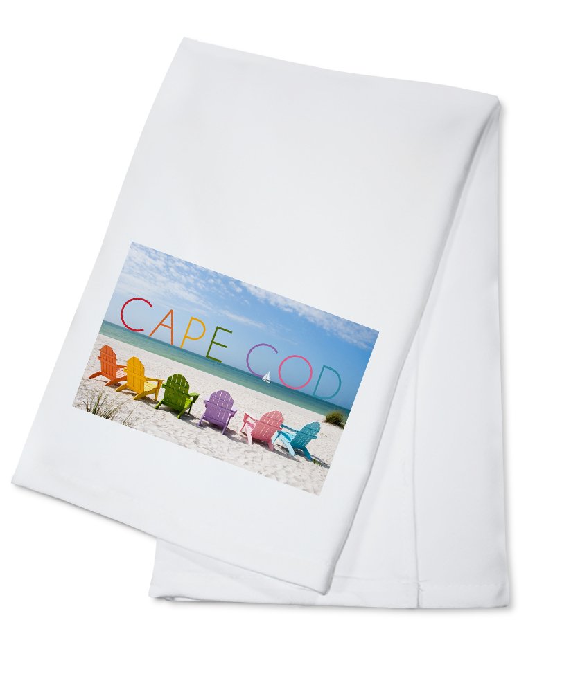Colorful Beach Chairs Cape Cod Massachusetts - 100% Cotton Tea Towel Set | Decorative Hand & Kitchen Towels for Home | Perfect for Coastal Decor, Beach House & Summer Entertaining