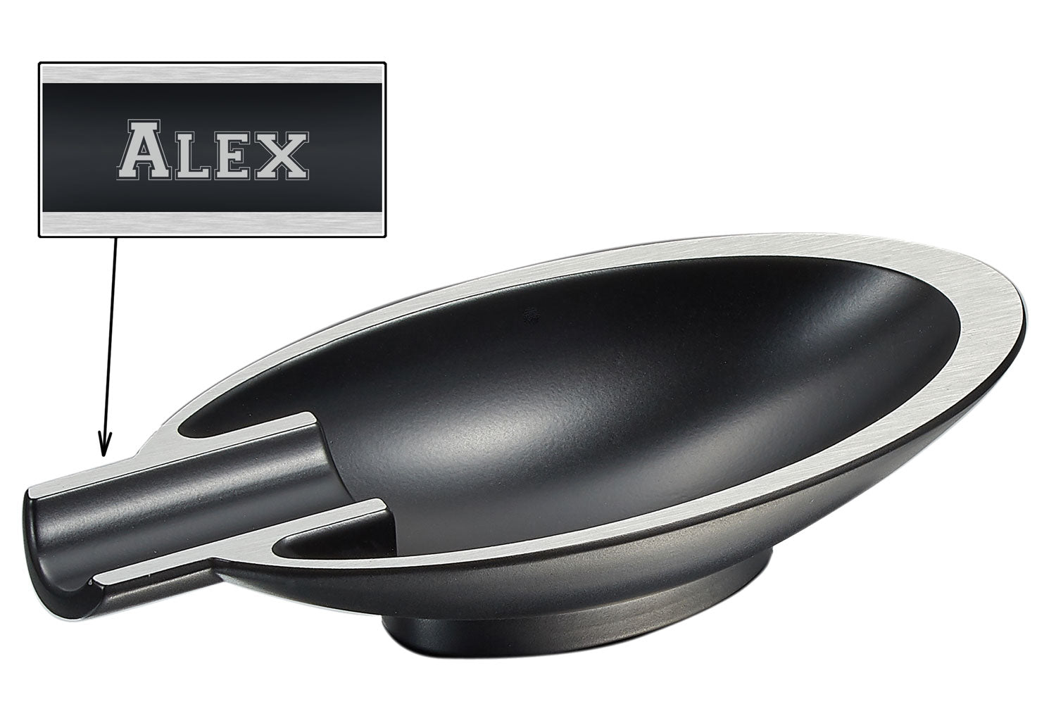 Premium Visol Magus Black Cigar Ashtray - Heavy Duty Crystal Glass for Cigars & Cigarettes - Perfect for Smoking Lounges, Man Caves & Outdoor Patios
