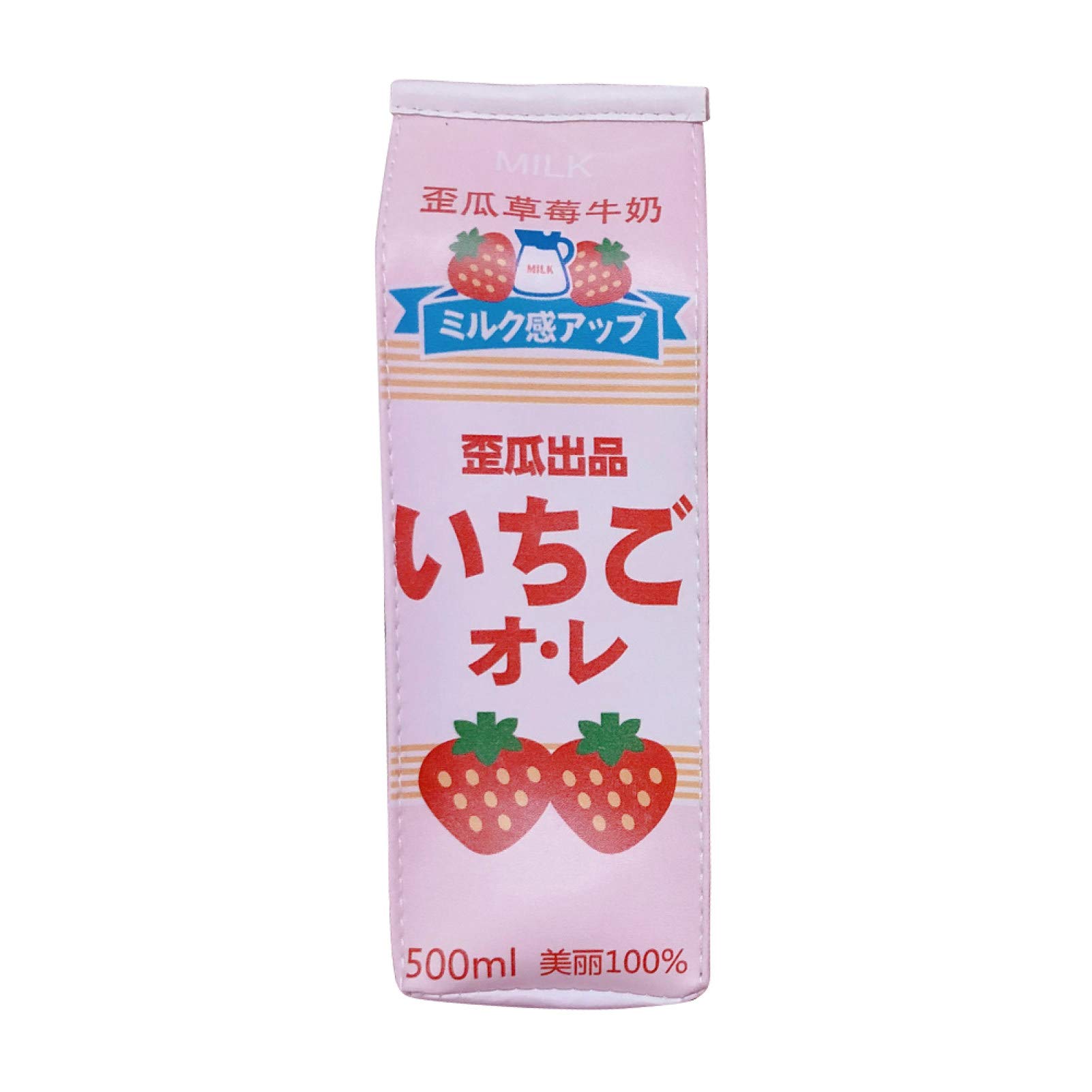 Cute Milk Box Strawberry Pencil Pouch - School Stationery Bag for Students, Kids & Office Supplies | Perfect for Organizing Pens, Pencils & Art Supplies in Classroom, Backpack or Desk