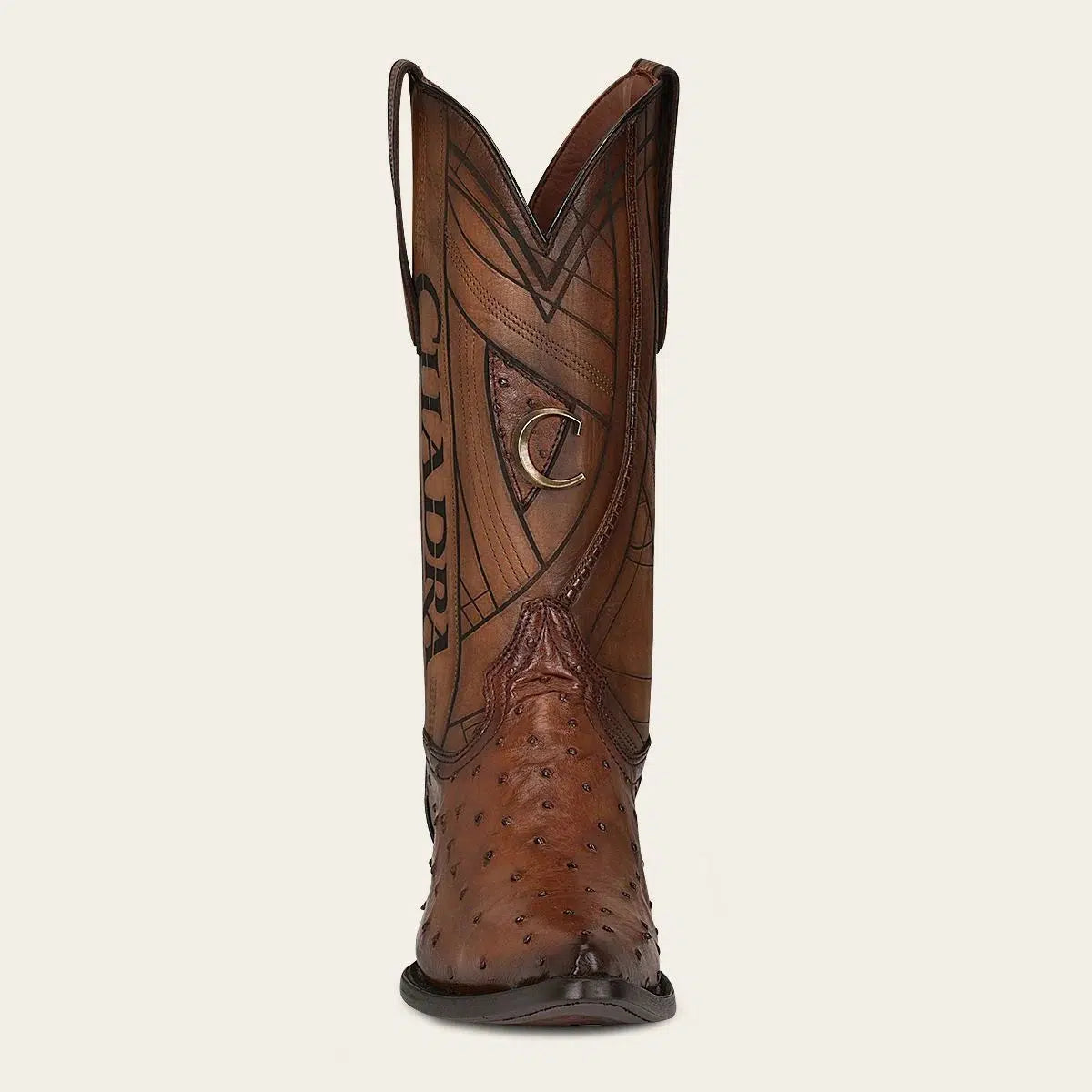Men's Cuadra Brown Dress Cowboy Boots - Genuine Ostrich Leather Western Boots for Rodeo, Country Dancing & Casual Wear