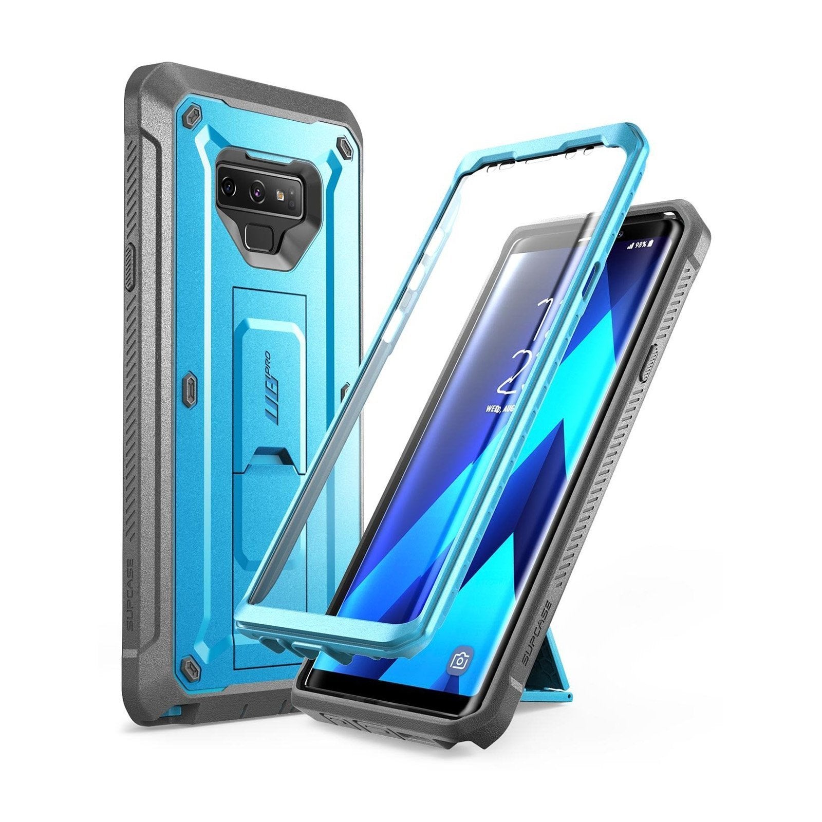 Samsung Galaxy Note9 Unicorn Beetle Pro Rugged Holster Case - Heavy Duty Protection with Kickstand (Blue) | Shockproof Cover for Outdoor, Work & Daily Use