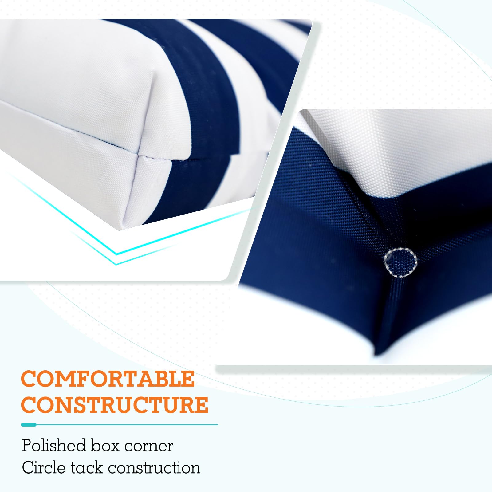 Premium Tufted High Back Patio Chair Cushions Set of 2 - 46