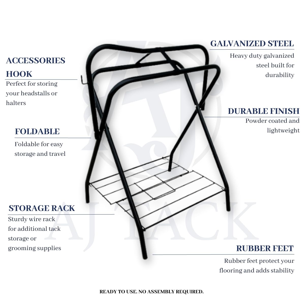 AJ Tack Freestanding Saddle Rack with Western Saddle Carrier - Heavy Duty Horse Equipment for Stable, Barn & Trailer Organization - Perfect for Equestrian Storage & Display